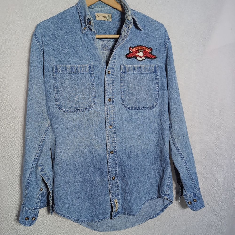 Fieldmaster Fieldmaster Sz L Sturgis 2001 Denim Blue Men's Shirt Vintag Size US L / EU 52-54 / 3 - 2 Thumbnail