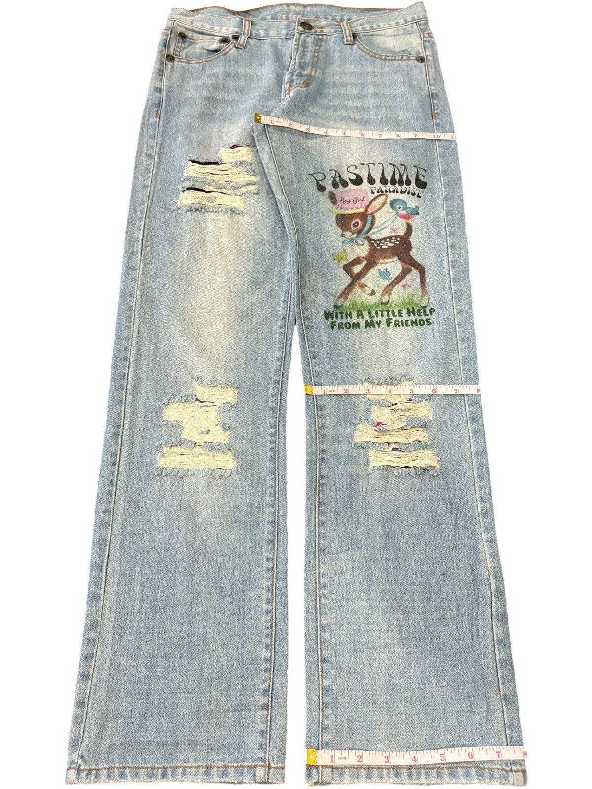 Dsquared2 Vintage Japanese Brand Printed Distress Patch Loose Jeans Size 31" - 9 Thumbnail