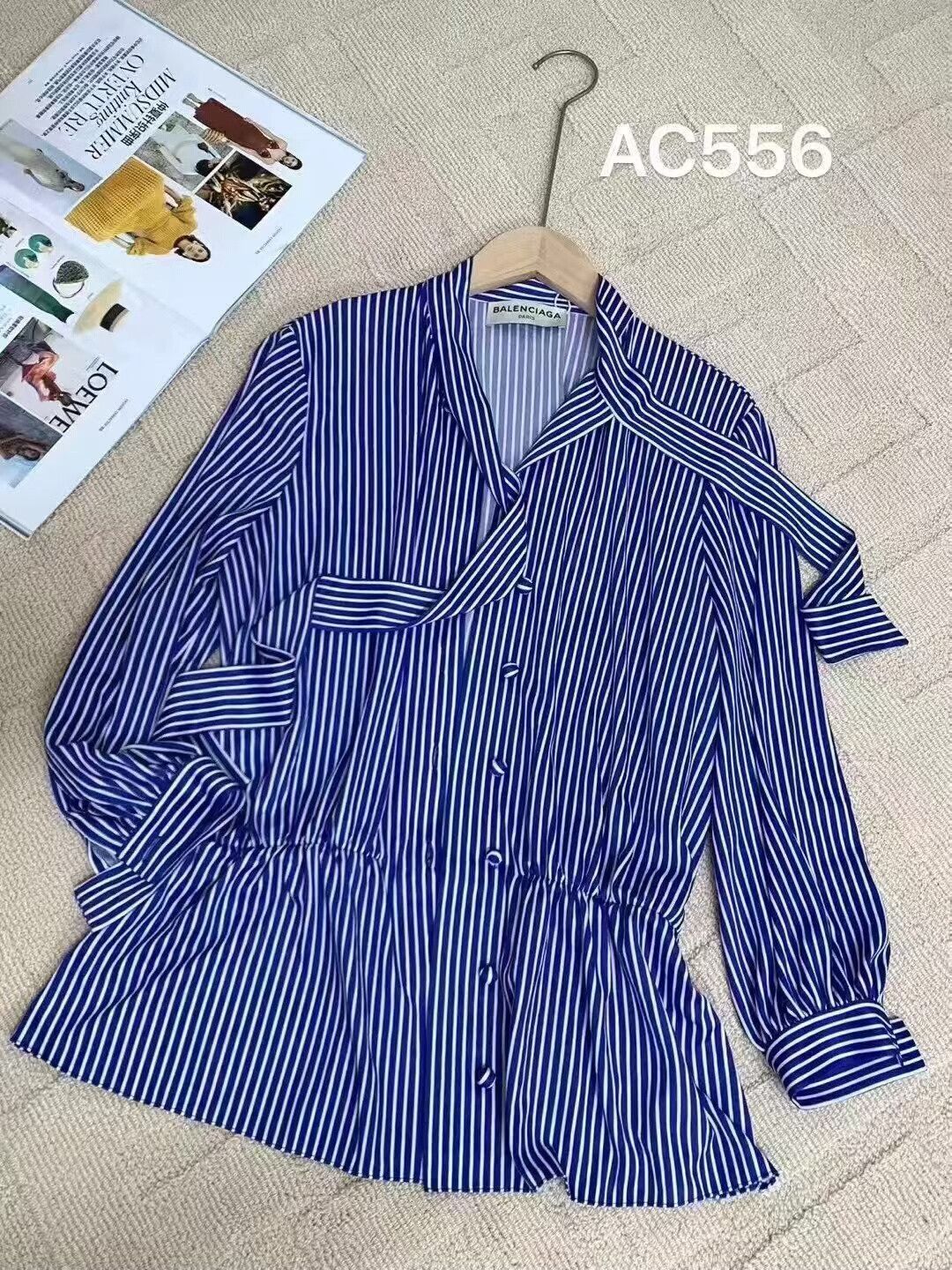 Balenciaga balenciaga striped long sleeve shirt for women Size US M / EU 48-50 / 2 - 1 Thumbnail