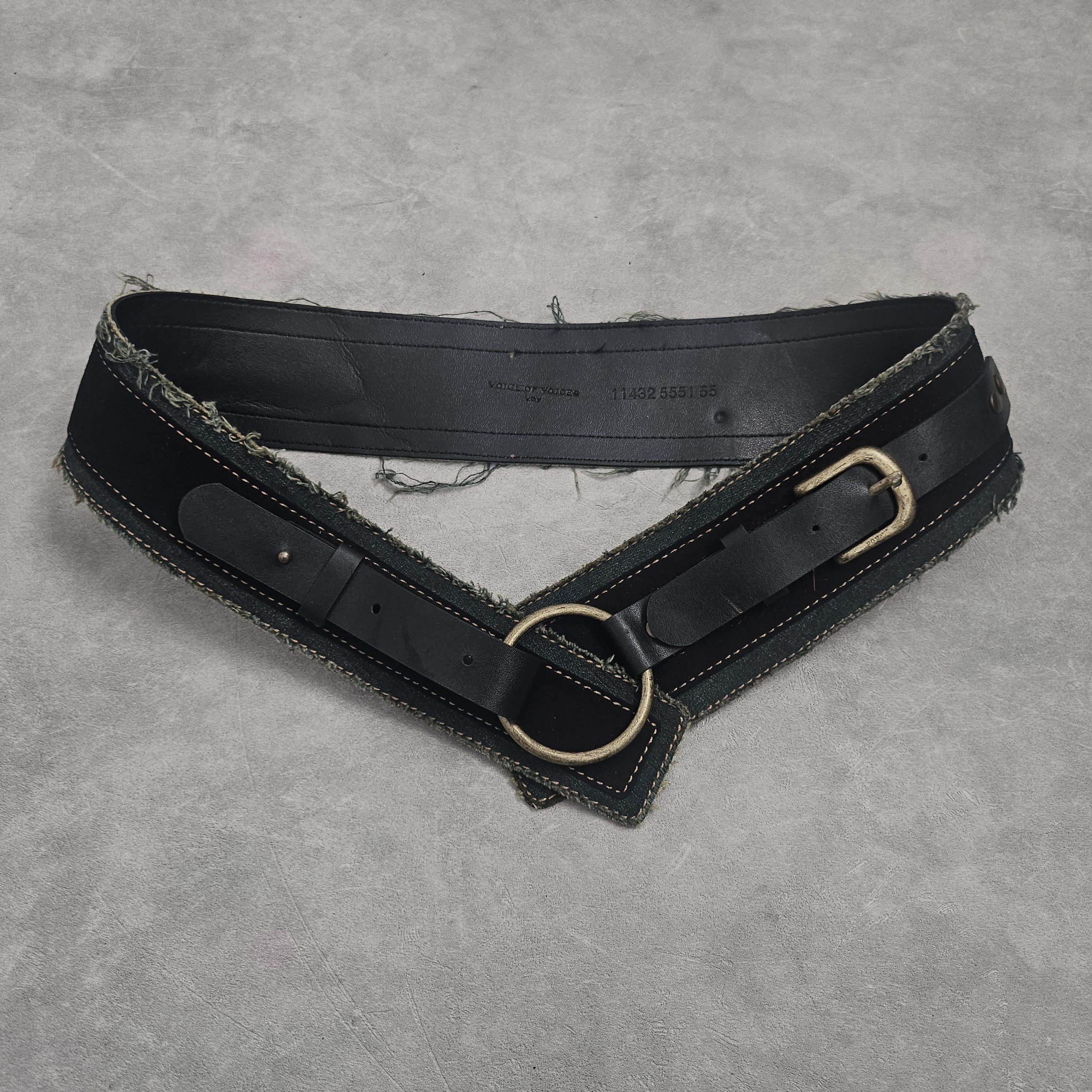 Japanese Brand Black Distressed denim Voice of voice belt Size ONE SIZE - 2 Thumbnail