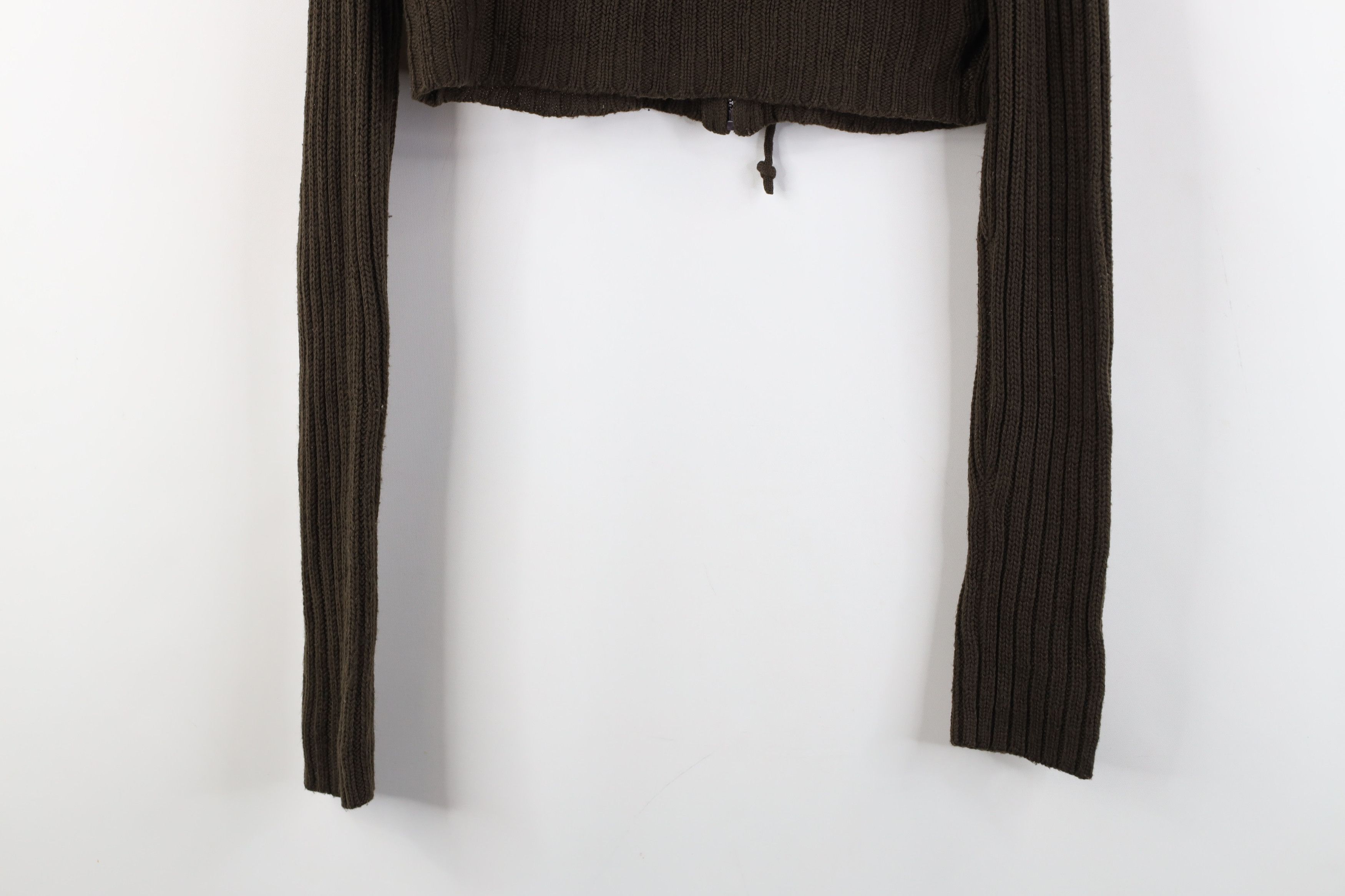 Vintage Vintage 90s Y2K Babydoll Cropped Ribbed Knit Hoodie Sweater Size S / US 4 / IT 40 - 11 Thumbnail