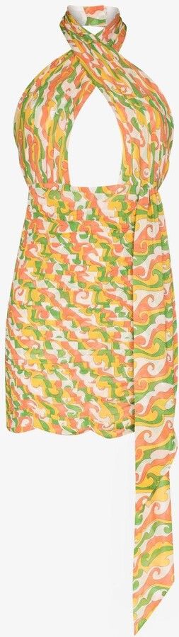 image of De La Vali O1Mle0524 Pareo Flat Chiffon Short Dress In Multicolor, Women's (Size XS)