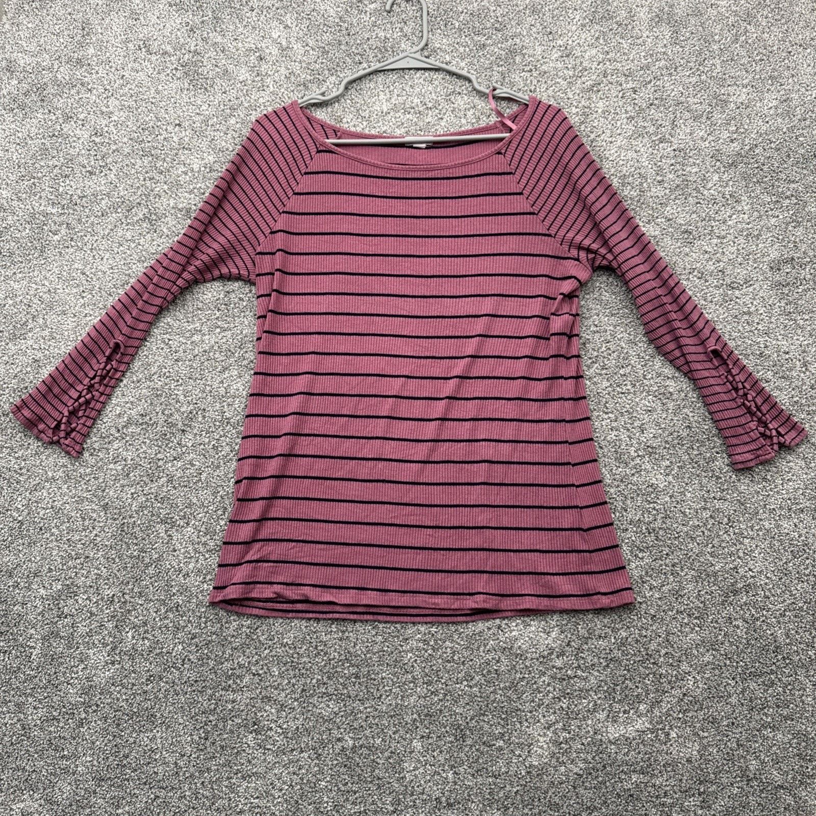 Other Y2K Top Women Large Bell Sleeve Retro Coquette Ribbed Bow Size L / US 10 / IT 46 - 1 Thumbnail