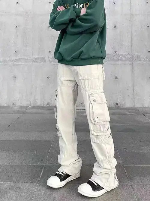 Japanese Brand × Jean High street zip pocket micro flare cargo trousers Size US 32 / EU 48 - 4 Thumbnail
