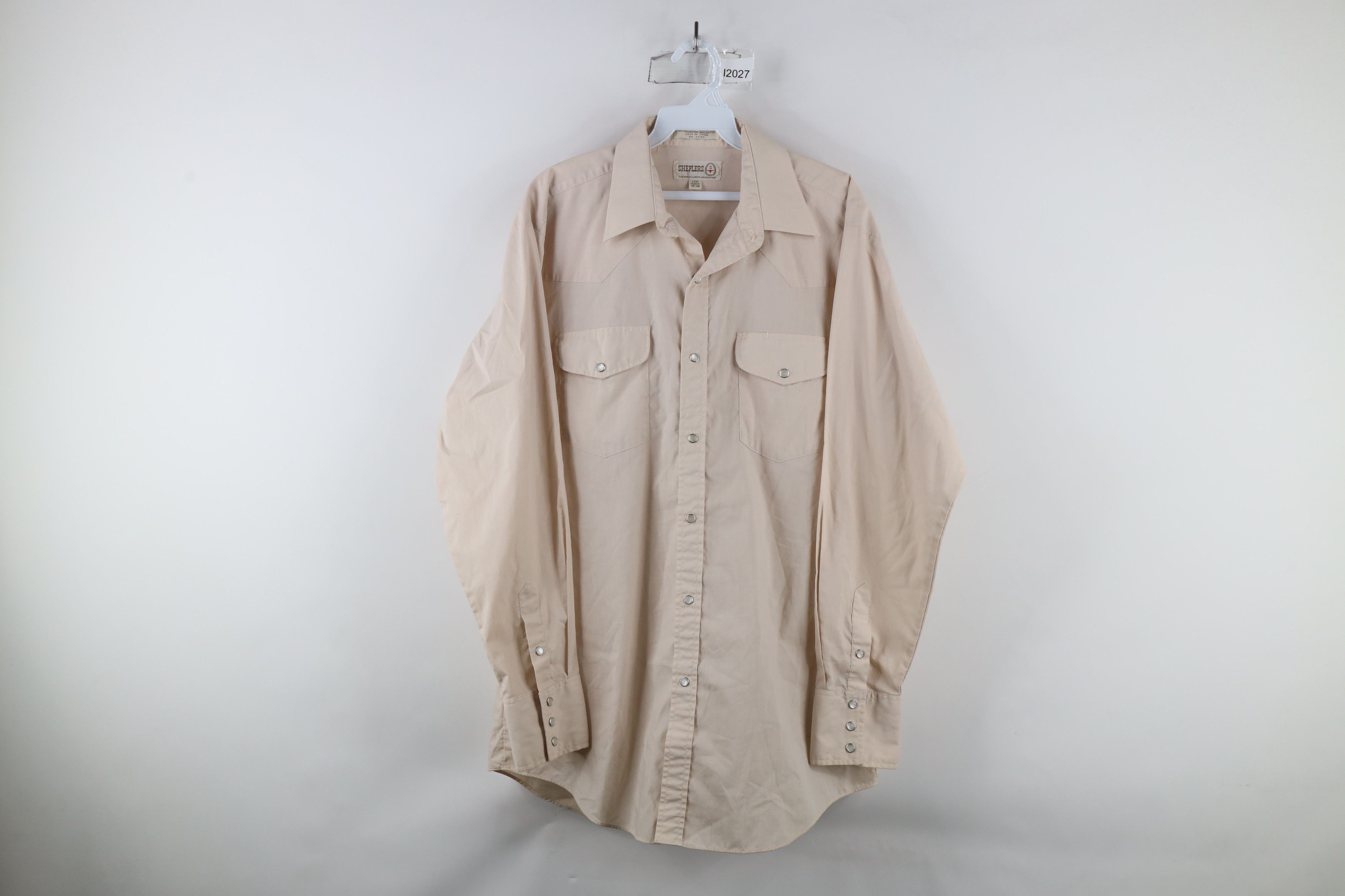 Vintage Vintage 70s Rockabilly Snap Button Western Rodeo Shirt Beige Size US M / EU 48-50 / 2 - 1 Thumbnail