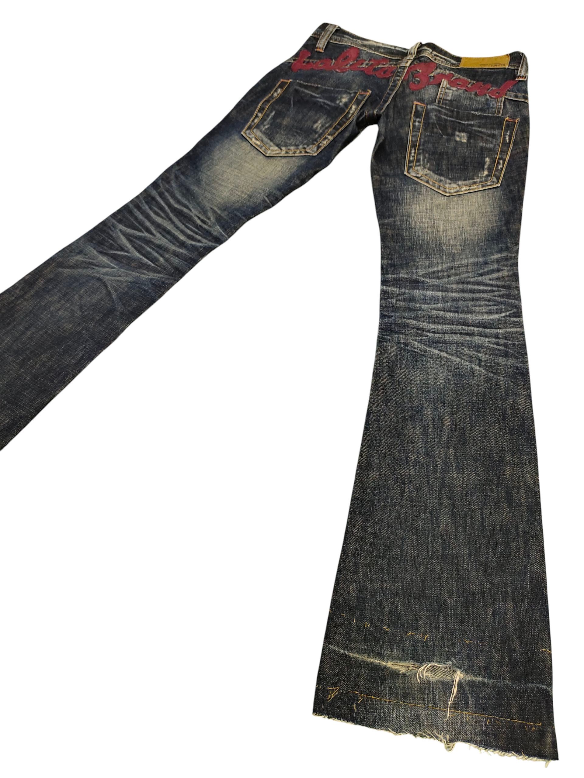 If Six Was Nine Flare Jeans Lolita Clawmark Distress Bootcut Low Rise Y2k Size US 26 / EU 42 - 1 Thumbnail