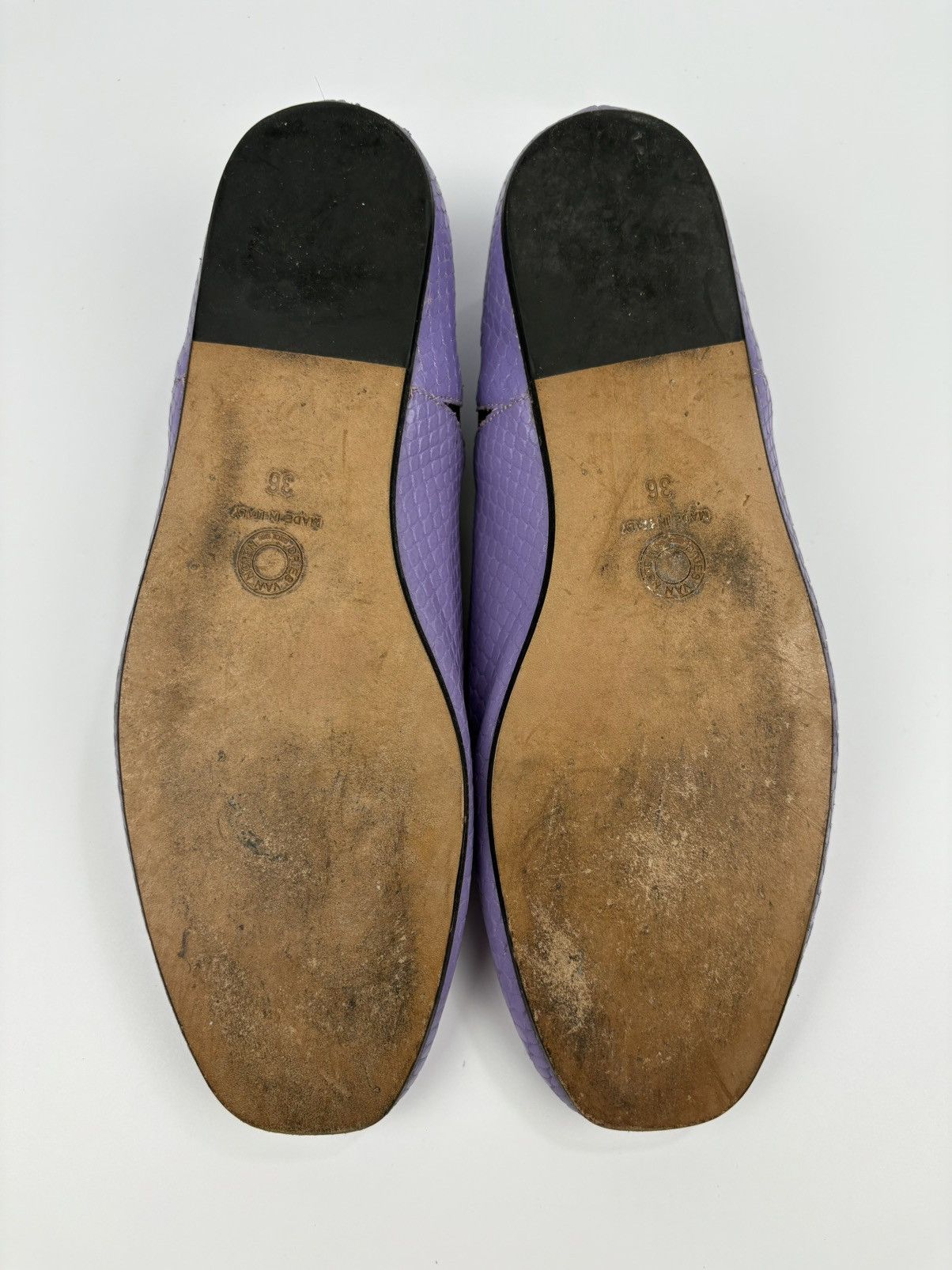 Dries Van Noten Lavander Snakeskin Flats Size US 6 / IT 36 - 7 Thumbnail
