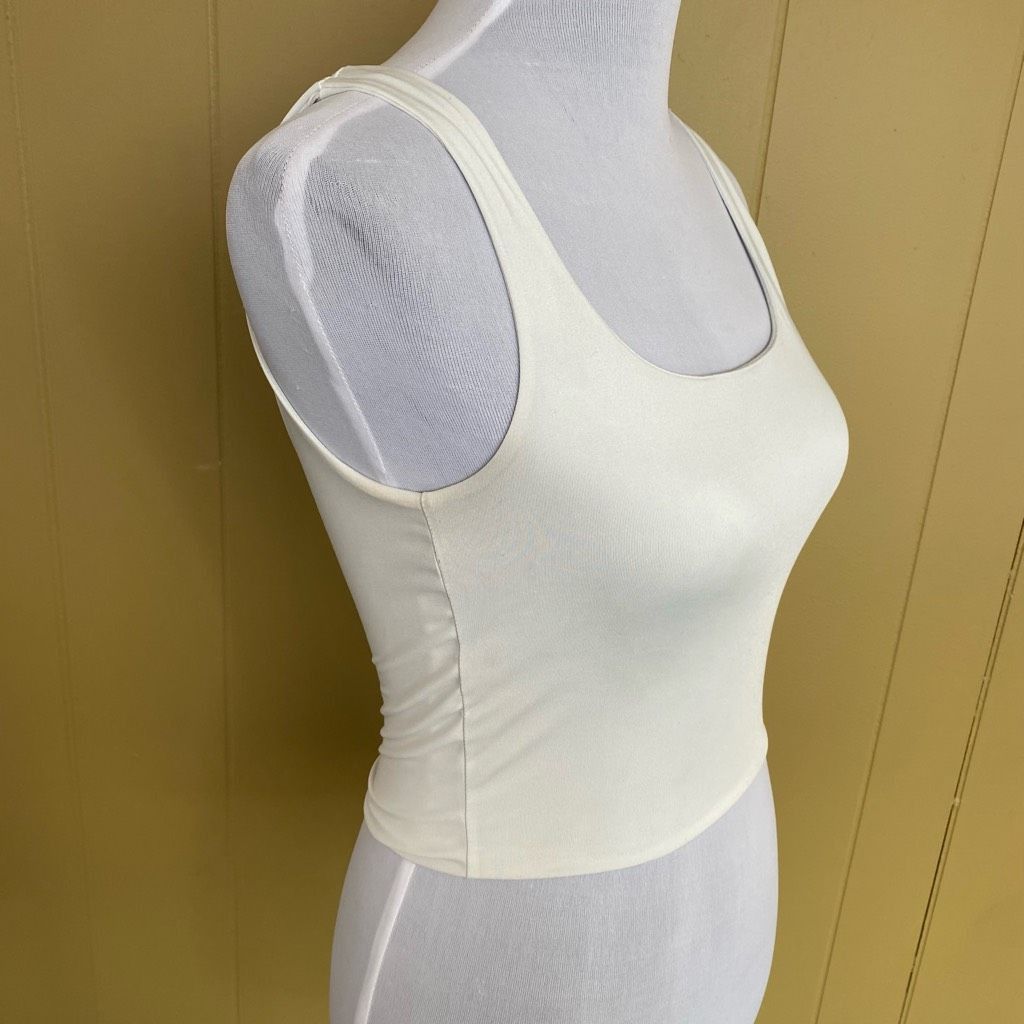 Other Women XS soft and smoothe crop scoopneck tank top white Size XS / US 0-2 / IT 36-38 - 2 Thumbnail