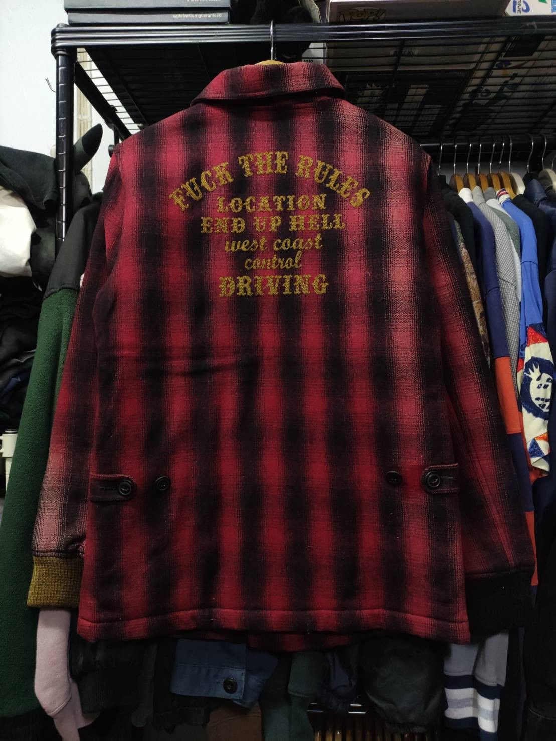 Japanese Brand Vtg Thanal Standard " Fuck The Rules " Leathers Wool Jacket Size US M / EU 48-50 / 2 - 13 Thumbnail