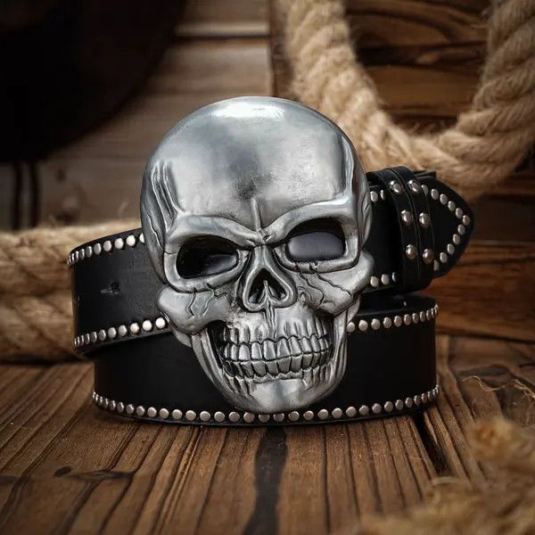 VIBE Big Skull Head Punk Belt Size ONE SIZE - 3 Thumbnail