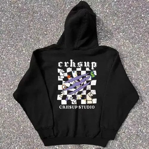 Japanese Brand Hip Hop Checkerboard Print Casual L Hooded Sweatshirt Size US L / EU 52-54 / 3 - 3 Thumbnail