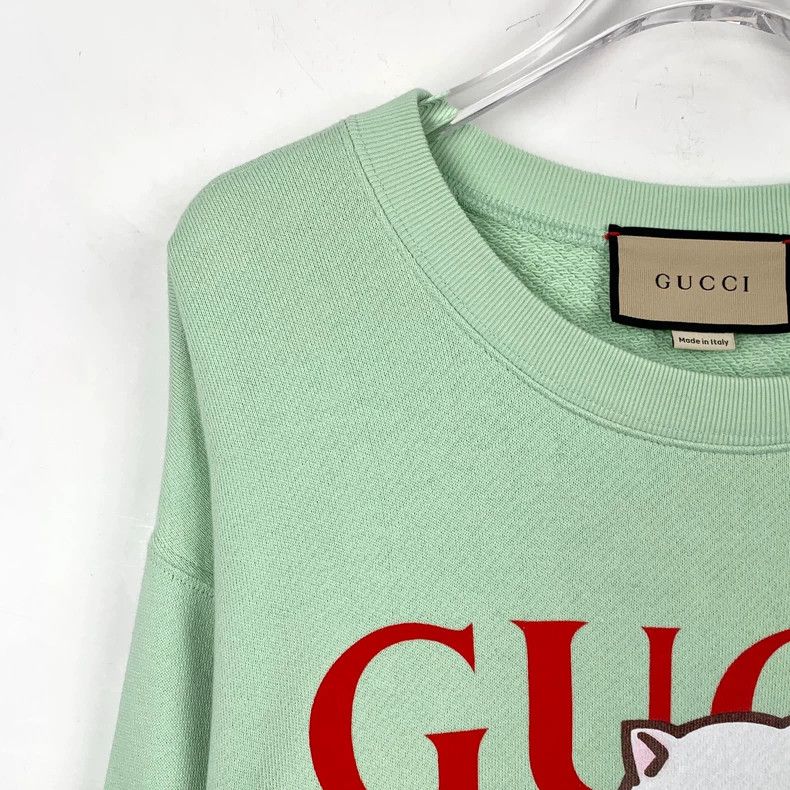 Gucci Gucci Green logo letter pattern printed round-neck cotton l Size US S / EU 44-46 / 1 - 3 Thumbnail
