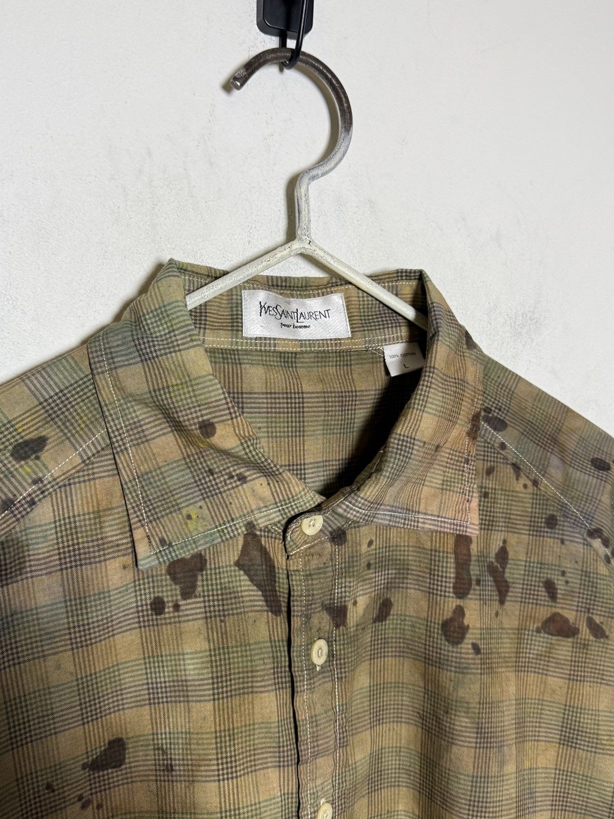 Yves Saint Laurent Vintage Yves Saint Laurent pour homme short sleeve shirt Size US L / EU 52-54 / 3 - 4 Thumbnail