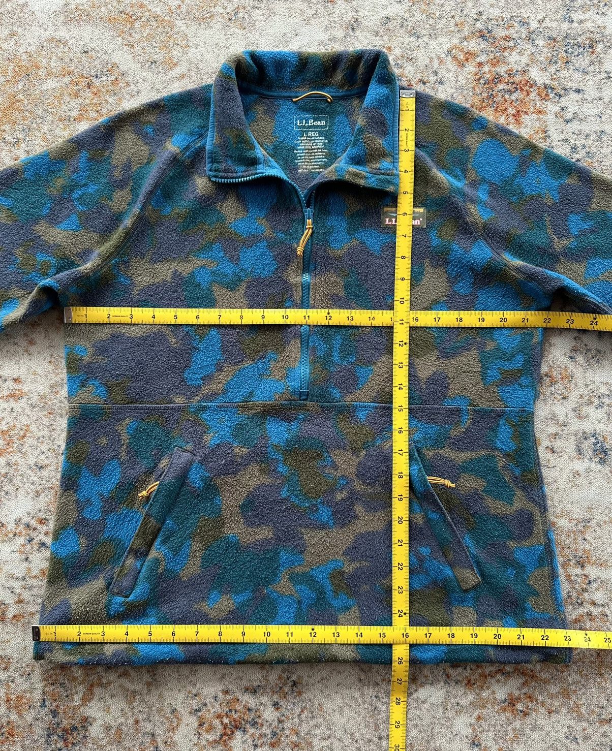 L.L. Bean LL Bean Blue Camo Pullover Fleece Sweater Size L / US 10 / IT 46 - 8 Thumbnail