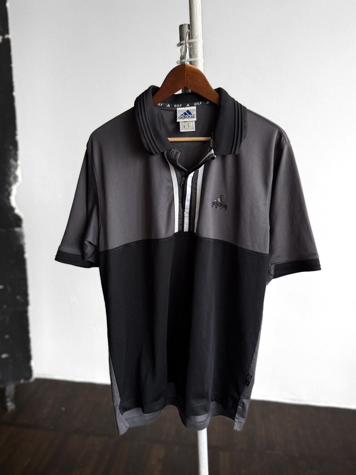 Adidas Adidas Vintage Golf Mens Grey Black 1/4 Zip Polo Shirt Size US L / EU 52-54 / 3 - 1 Thumbnail