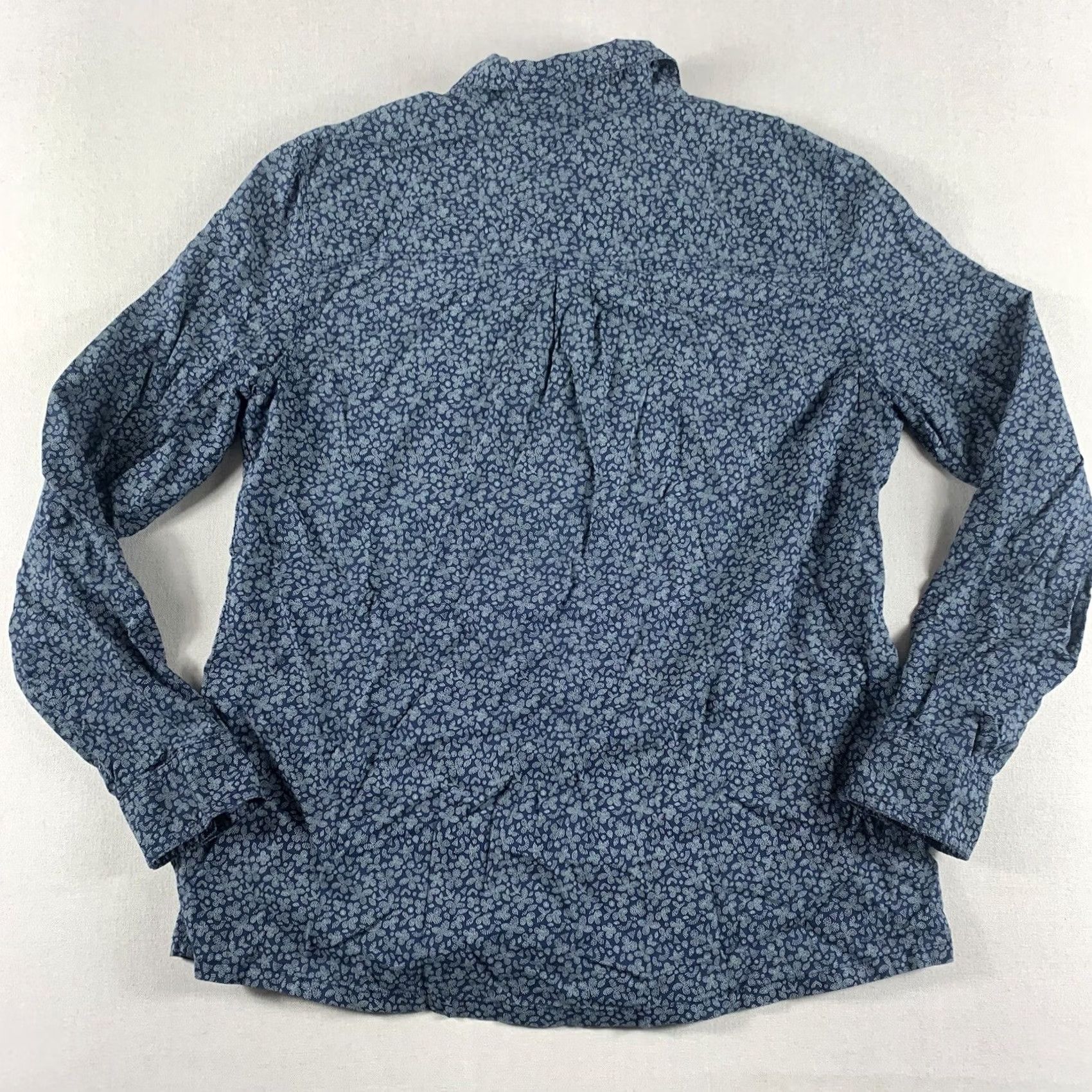 Vintage CASLON BUTTON UP SHIRT WOMENS SMALL BLUE FLORAL LONG-SLEEVE COLLAR Size S / US 4 / IT 40 - 5 Thumbnail