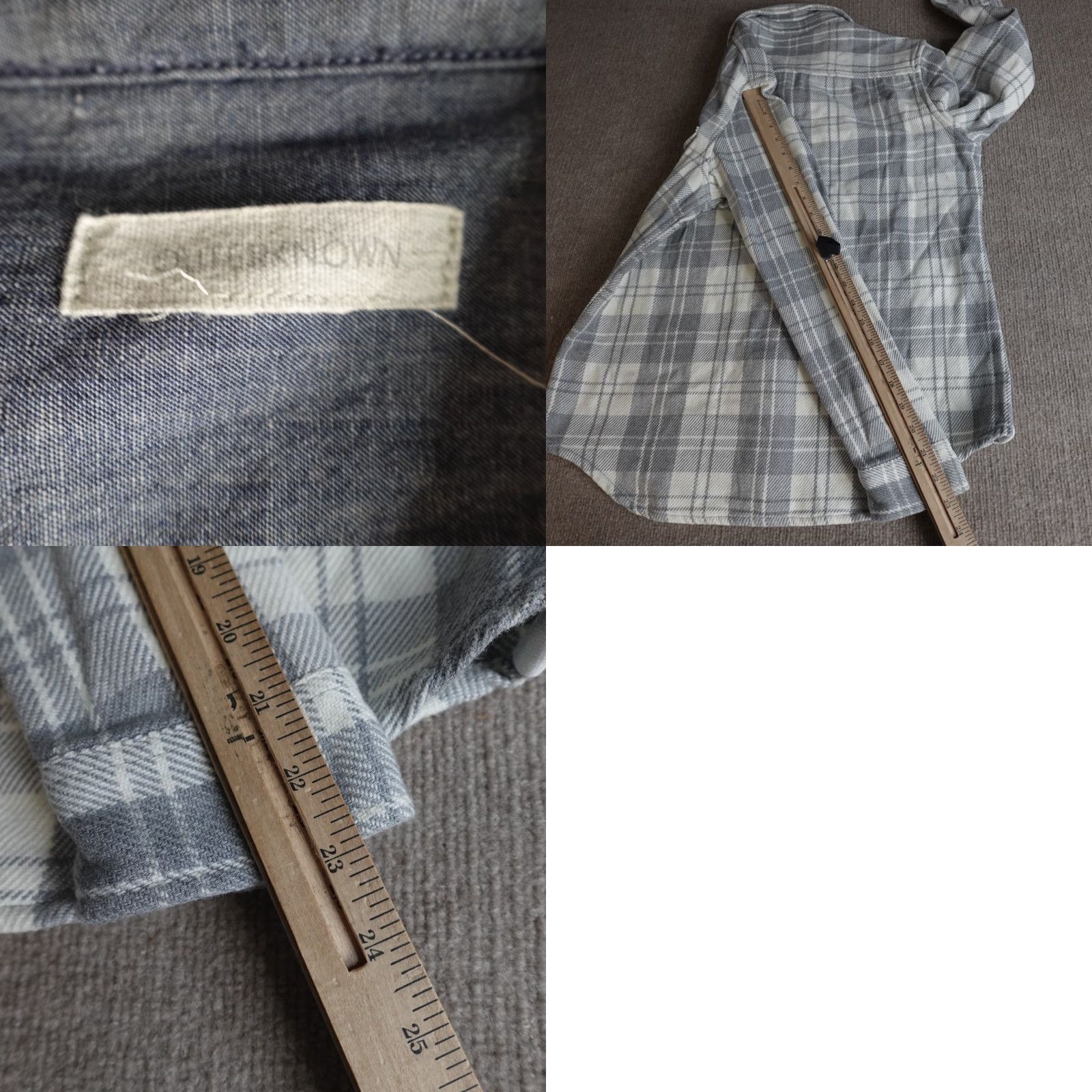 Outerknown Outerknown Womens Shirt XS Gray Flannel Button-Up Plaid Cotton Classic Casual Sleeve Collared Vintage: No/Not Vintage Size XS / US 0-2 / IT 36-38 - 8 Thumbnail