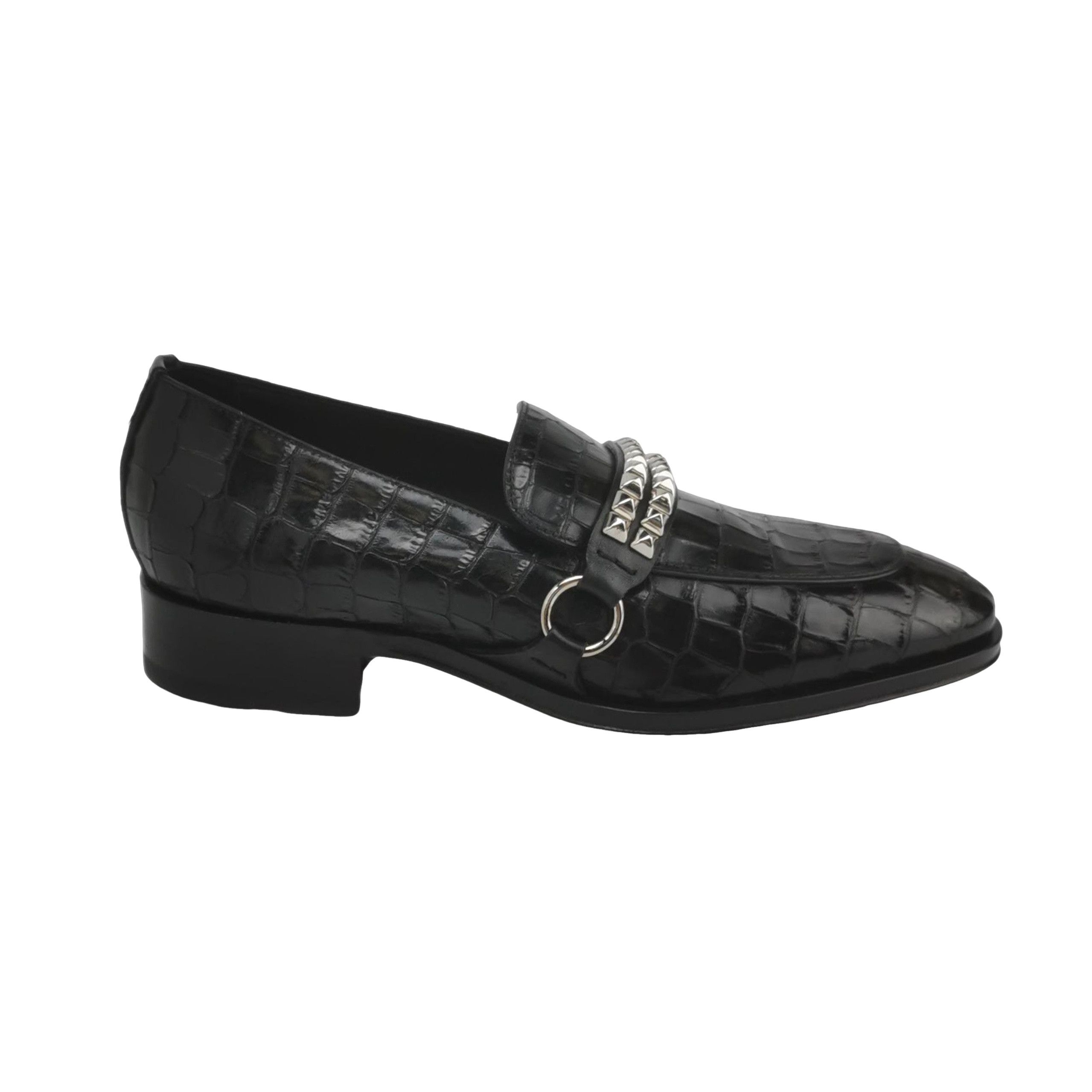 Giuseppe Zanotti Giuseppe Zanotti Studded Croc Loafers 39.5 Size US 6 / EU 39 - 1 Thumbnail