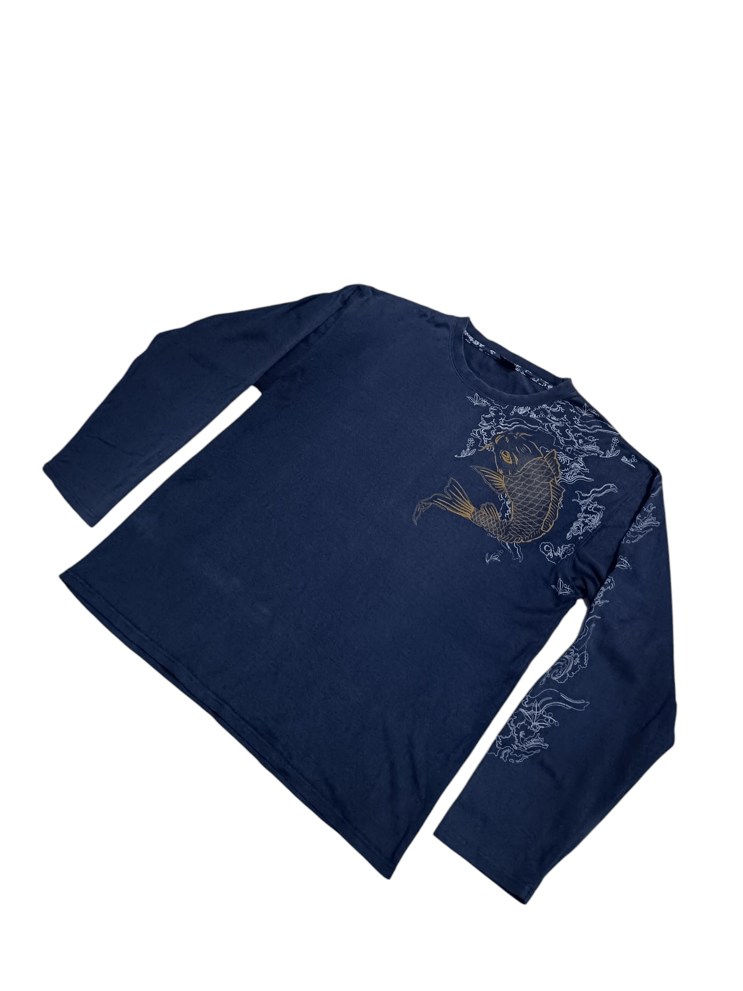 Japanese Brand Vintage Long Sleeve T Shirt Art Koi Fish Sukajan Size US XXL / EU 58 / 5 - 5 Thumbnail