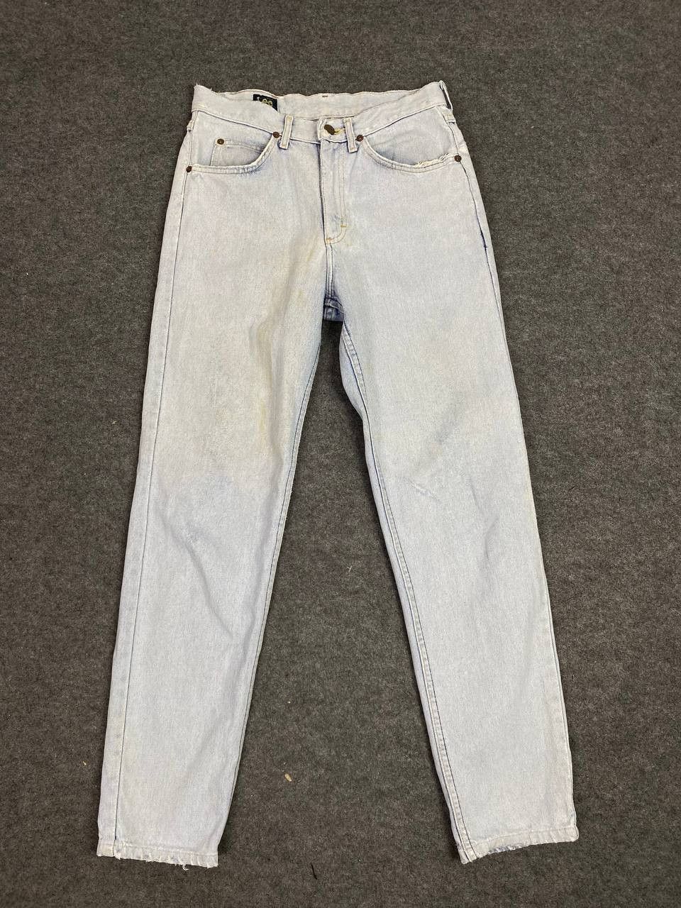 Lee vintage 80s lee lightwash distressed denim made in usa Size US 31 - 6 Thumbnail