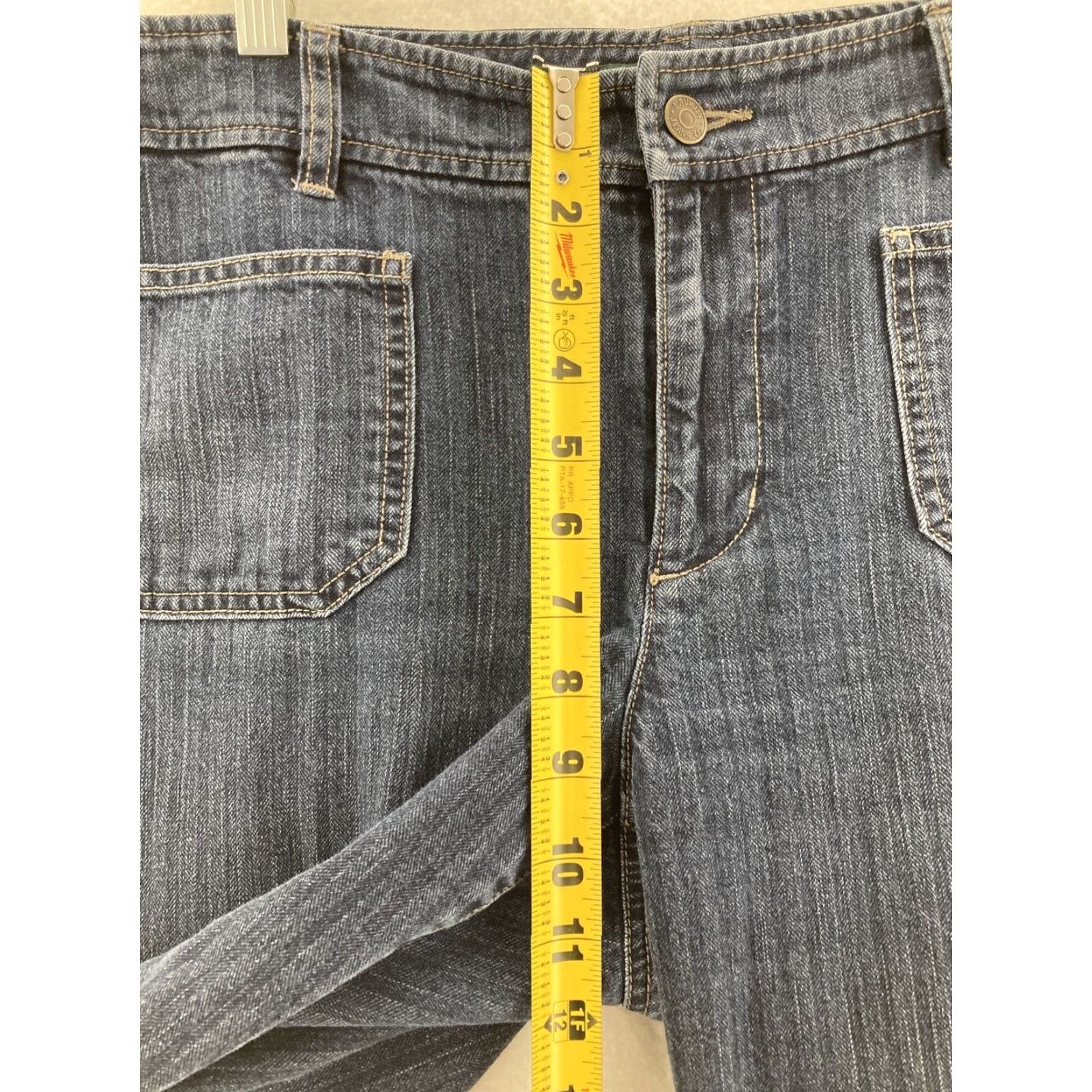 CO VINTAGE Lauren Jeans Co Jeans 12 Bootcut Pinstriped Denim Blue 90s Womens Size 34" / US 12 / IT 48 - 5 Thumbnail