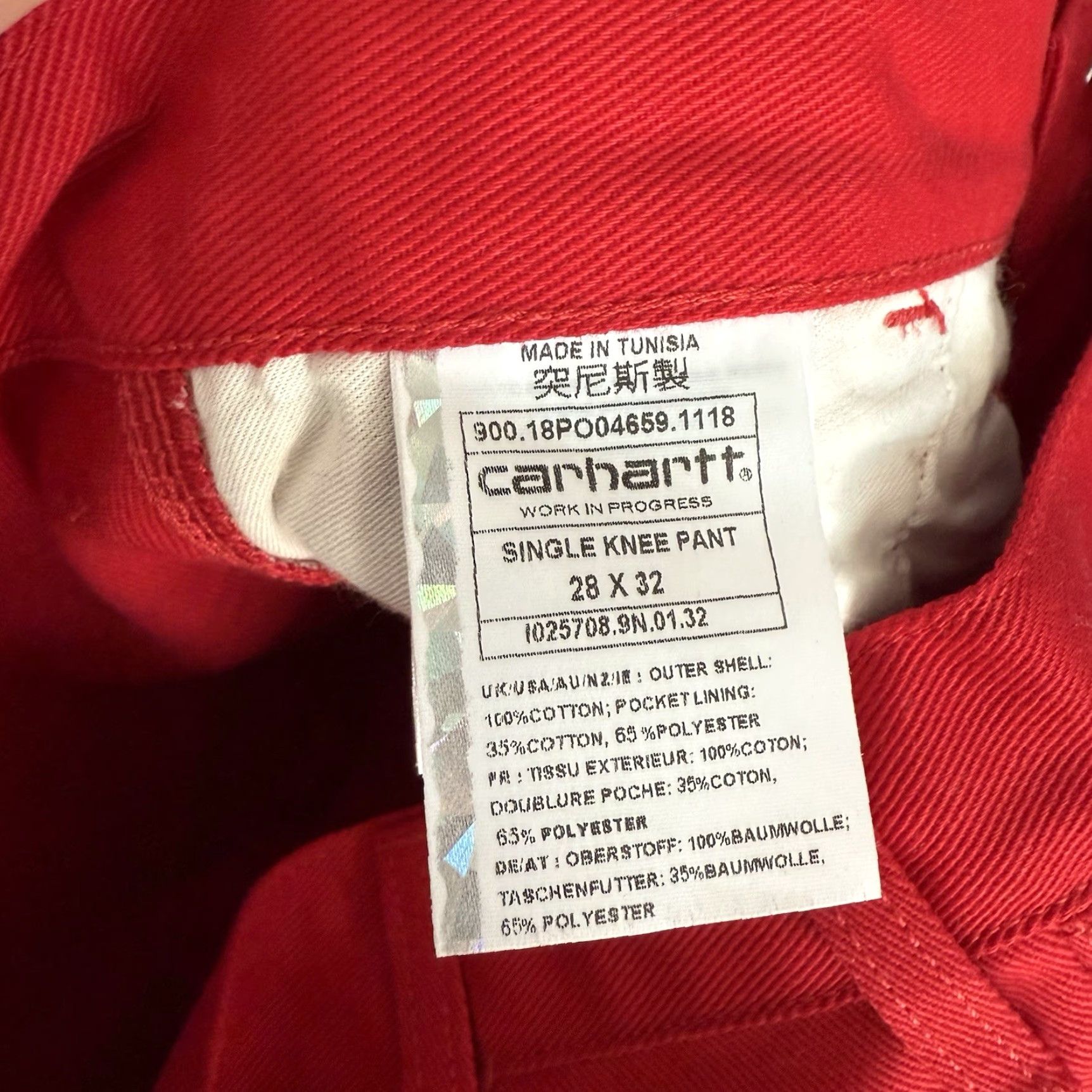 Carhartt Wip VINTAGE Carhartt WIP Single Knee Pants Relaxed Straight Fit Rigid Cardinal Red 28/32 Size US 28 / EU 44 - 6 Thumbnail