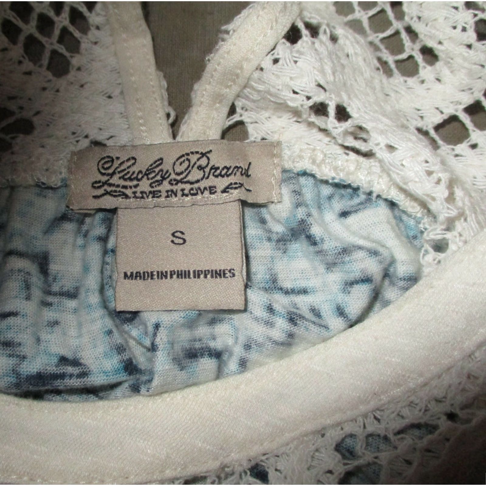 Lucky Brand LUCKY BRAND Blue Sleeveless Lace Trim Top Size S Size S / US 4 / IT 40 - 7 Thumbnail