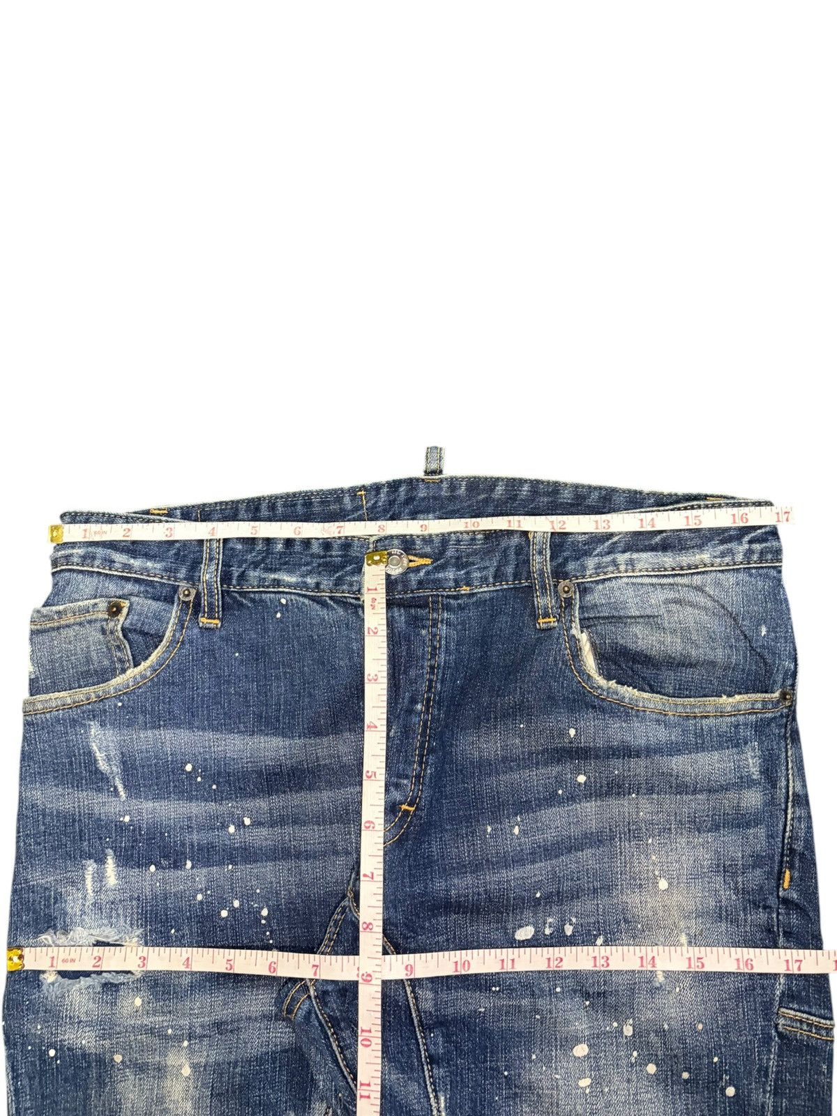 Dsquared2 Vintage Dsquared Bleached Wash Distressed Jeans Size 33" - 6 Thumbnail