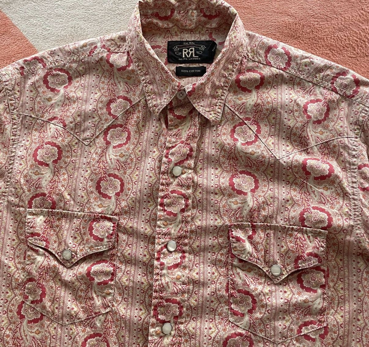 RRL Ralph Lauren RRL Ralph Lauren Double RL Printed Western Shirt K22 Size US S / EU 44-46 / 1 - 2 Thumbnail