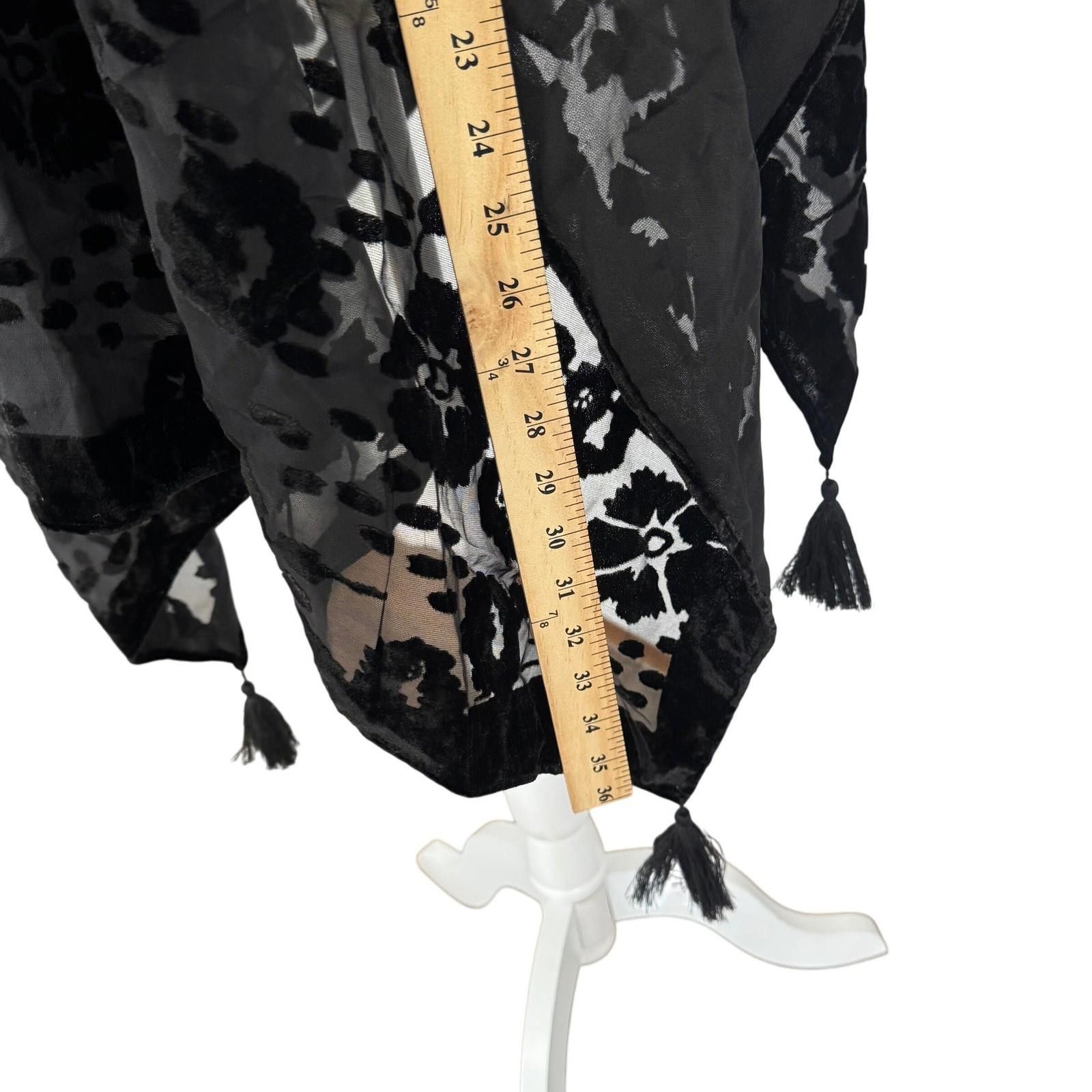 Other Rock Flower Paper Black Velvet Burnout Kimono Wrap One Size Size ONE SIZE - 7 Thumbnail