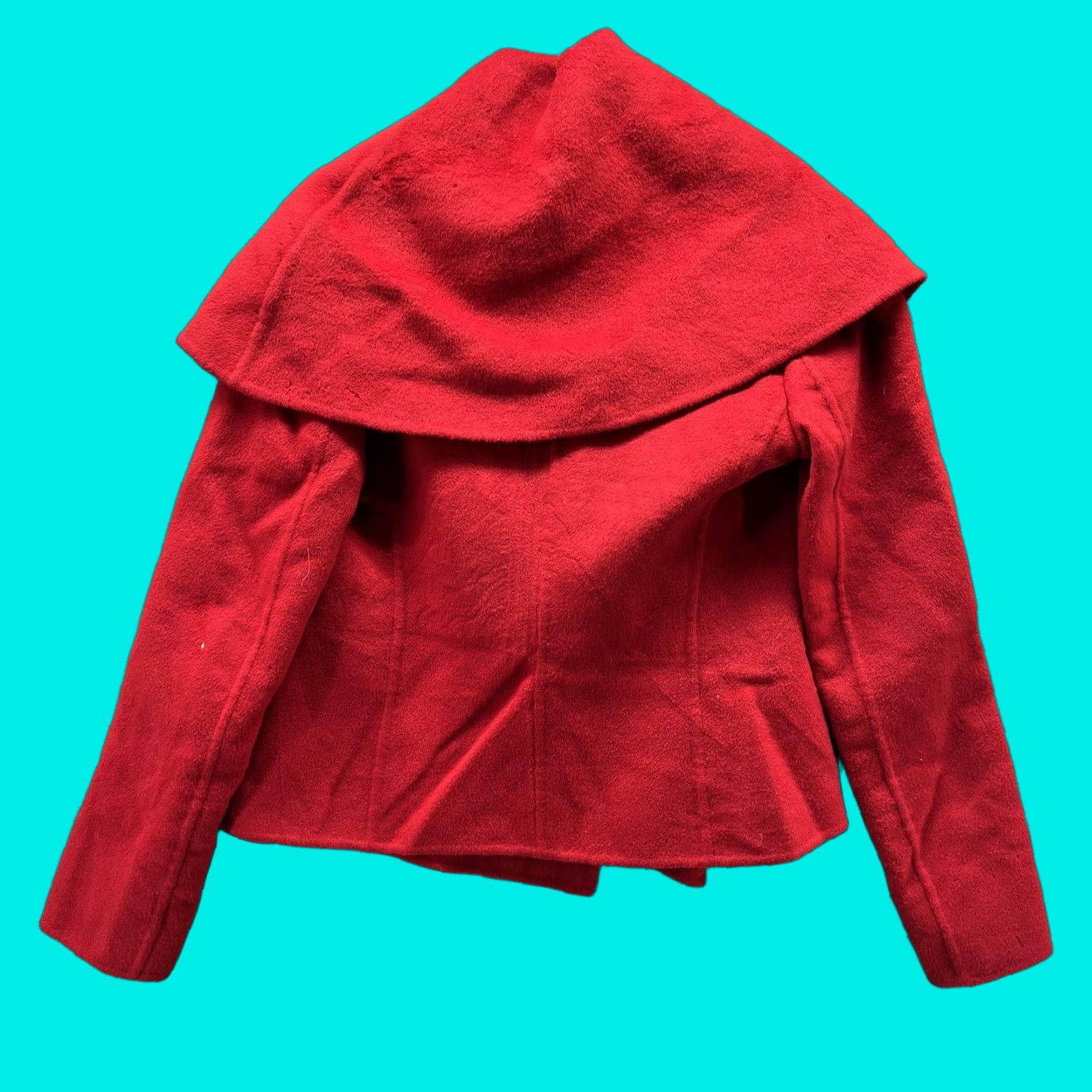 Michael Kors Michael Kors Jacket Womens 8 Red Wool Shawl Collar Open Front Made Italy Size M / US 6-8 / IT 42-44 - 1 Thumbnail