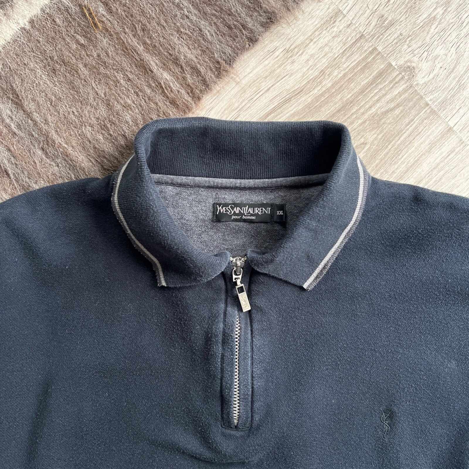 Yves Saint Laurent Yves Saint Laurent Vintage Half 1/4 Zip Sweatshirt 8981AC Size US XL / EU 56 / 4 - 3 Thumbnail