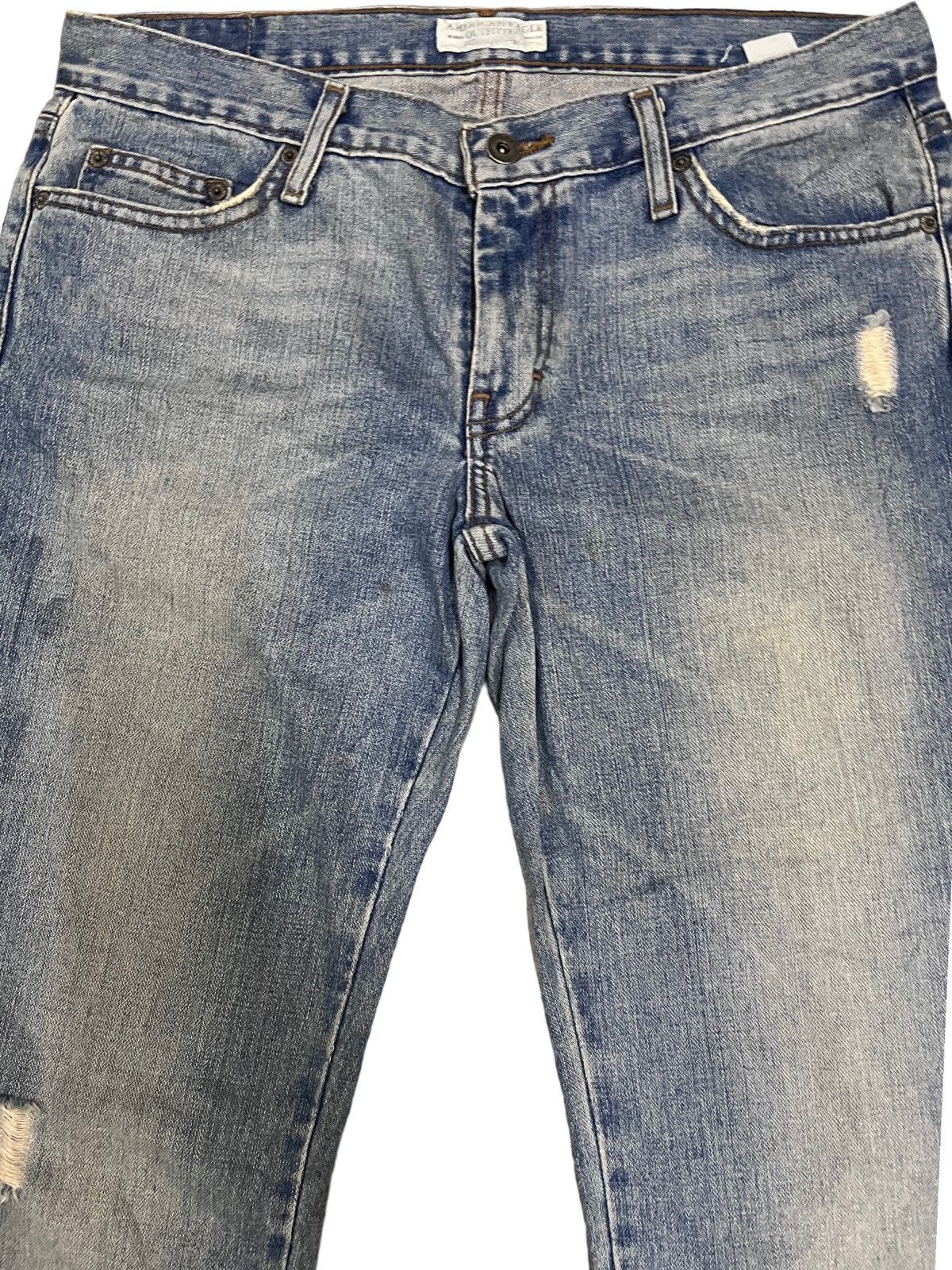 American Apparel × American Eagle Outfitters × American Rag Vintage AOE Distressed Flare Mud Wash Style Jeans Size US 33 - 2 Thumbnail