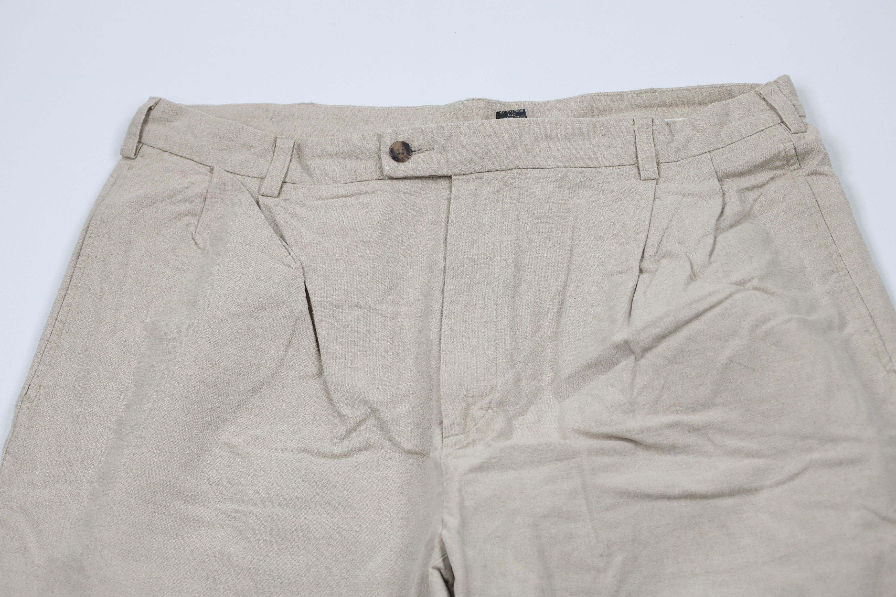 Vintage Vintage 90s Streetwear Pleated Cuffed Wide Leg Chino Pants Size US 38 / EU 54 - 2 Thumbnail