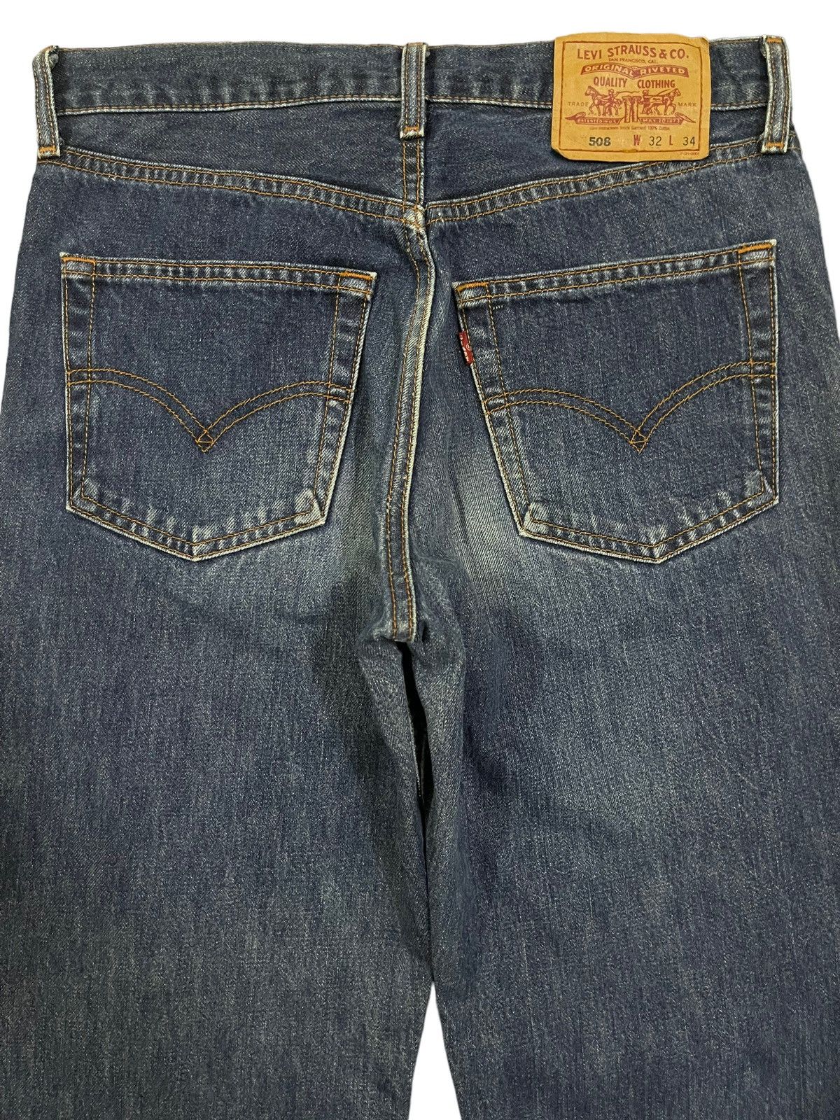 Levi's Vintage 90s Levis 508 Blue Wash Distress Baggy Jeans Size US 30 / EU 46 - 4 Thumbnail