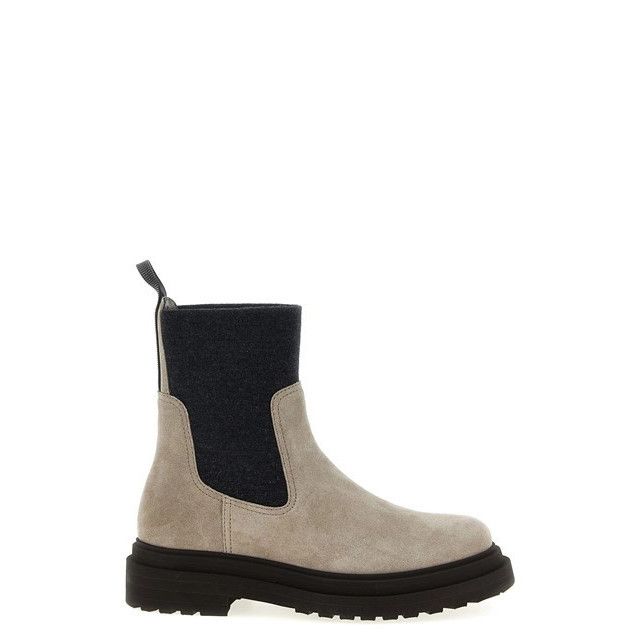Brunello Cucinelli BRUNELLO CUCINELLI Beige Suede Ankle Boots New & Authentic ( Size US 6 / IT 36 - 5 Thumbnail