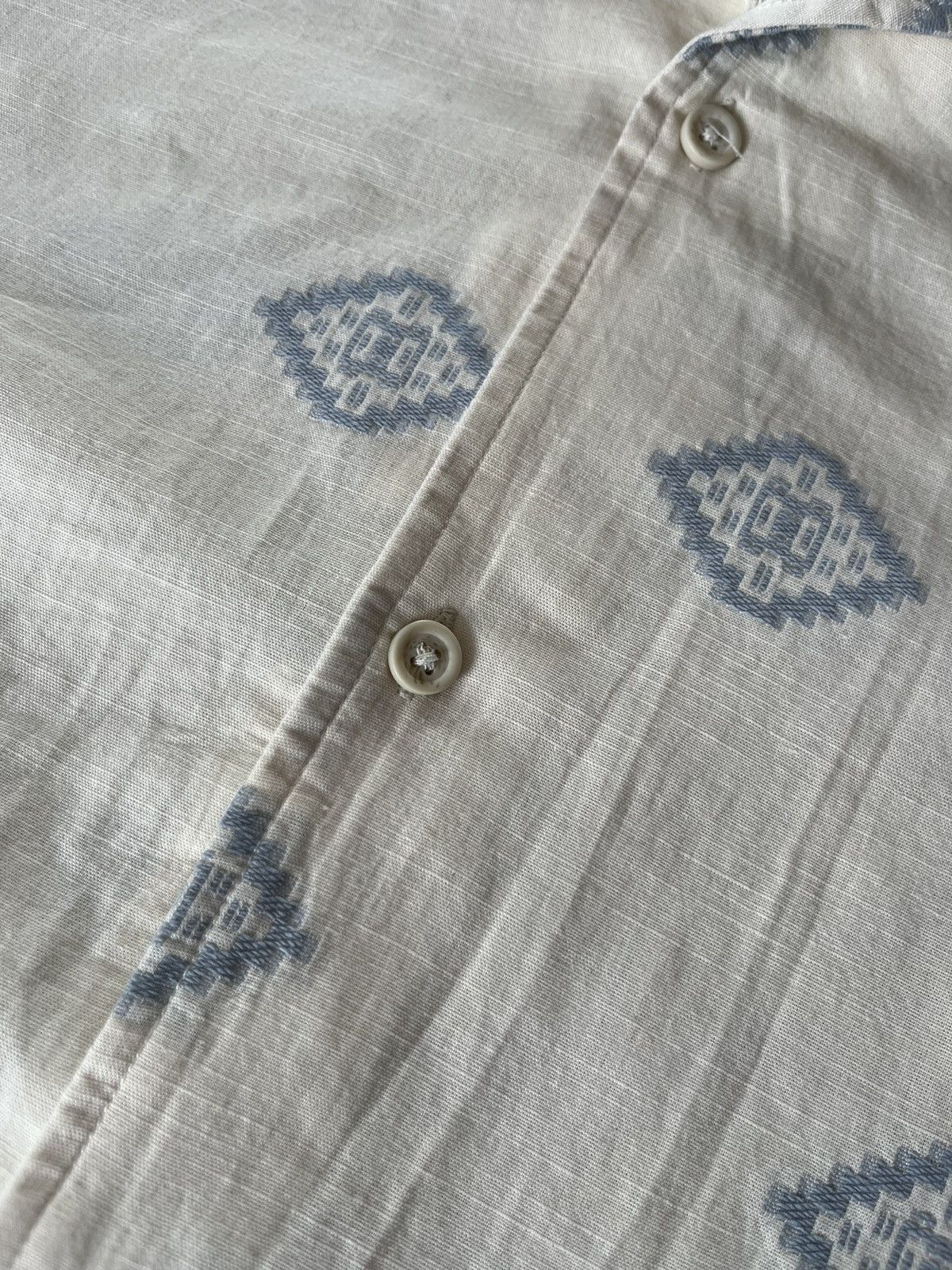 Folk Folk Geometric Diamond Pattern Short Sleeve Shirt Button Up Size US XL / EU 56 / 4 - 4 Thumbnail
