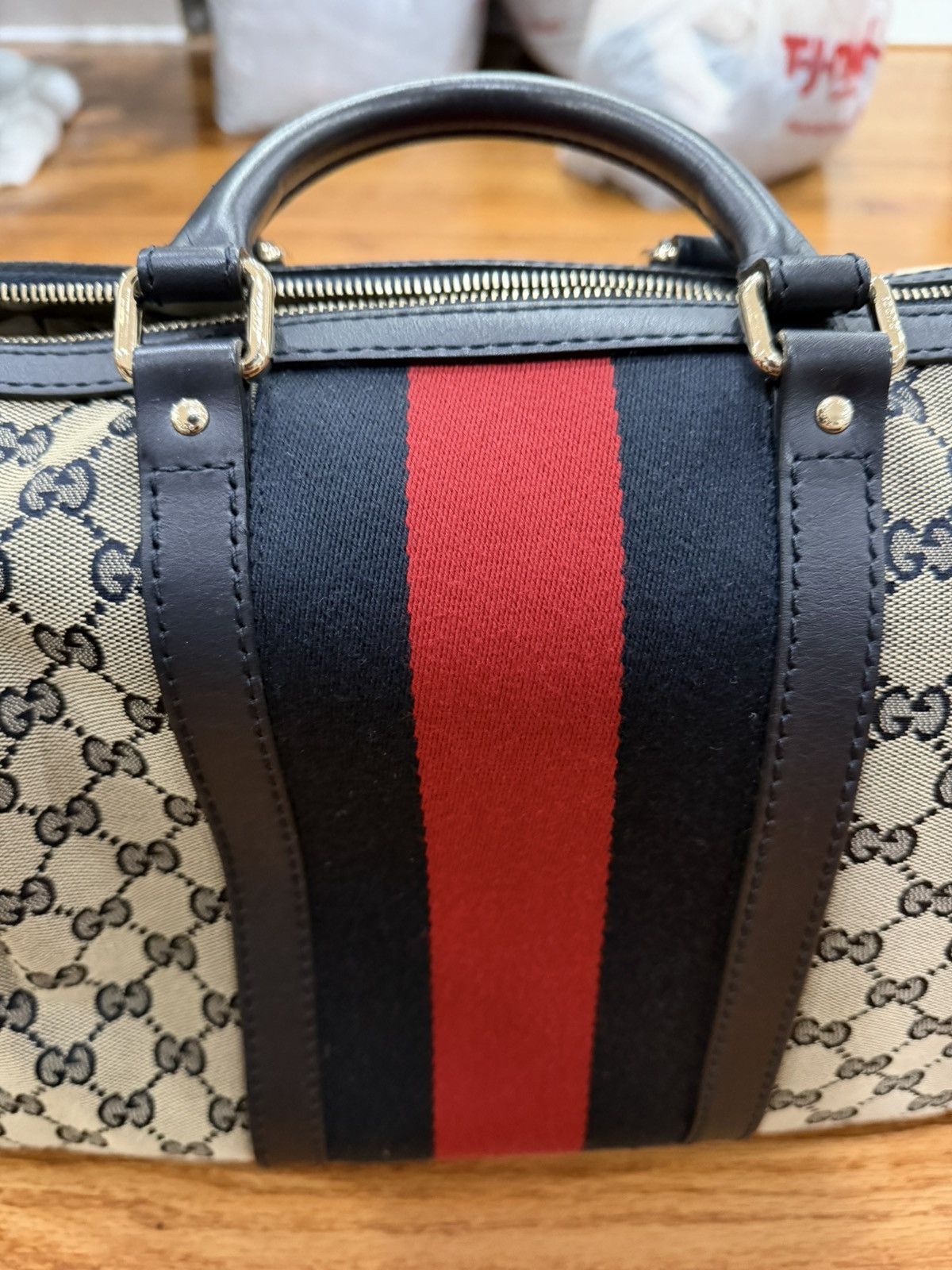 Gucci Gucci GG Canvas Boston Navy Medium Size ONE SIZE - 9 Thumbnail