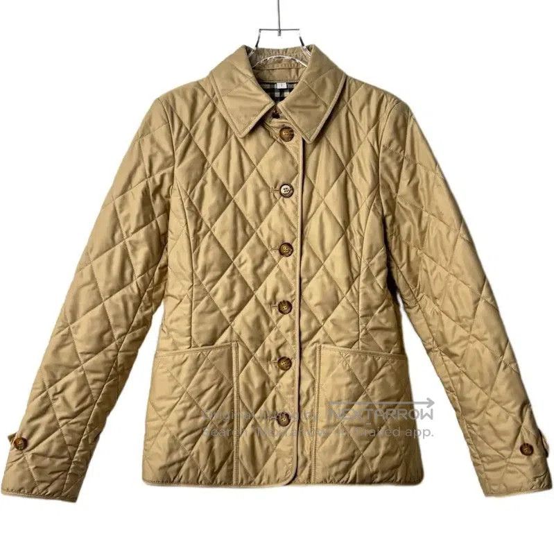 Burberry Burberry Women's Brown Cotton Blend Quilted Jacket. Size L / US 10 / IT 46 - 1 Thumbnail