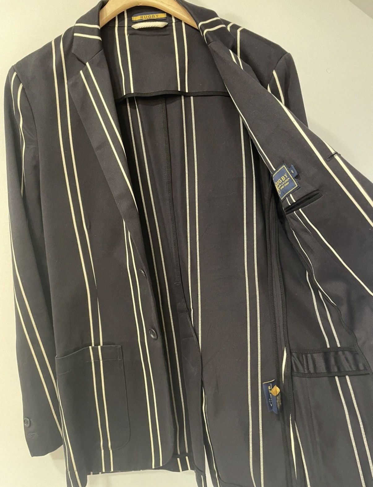 Rugby Ralph Lauren Rugby Ralph Lauren Ivy Style Striped Twill Blazer Small Size 38R - 3 Thumbnail