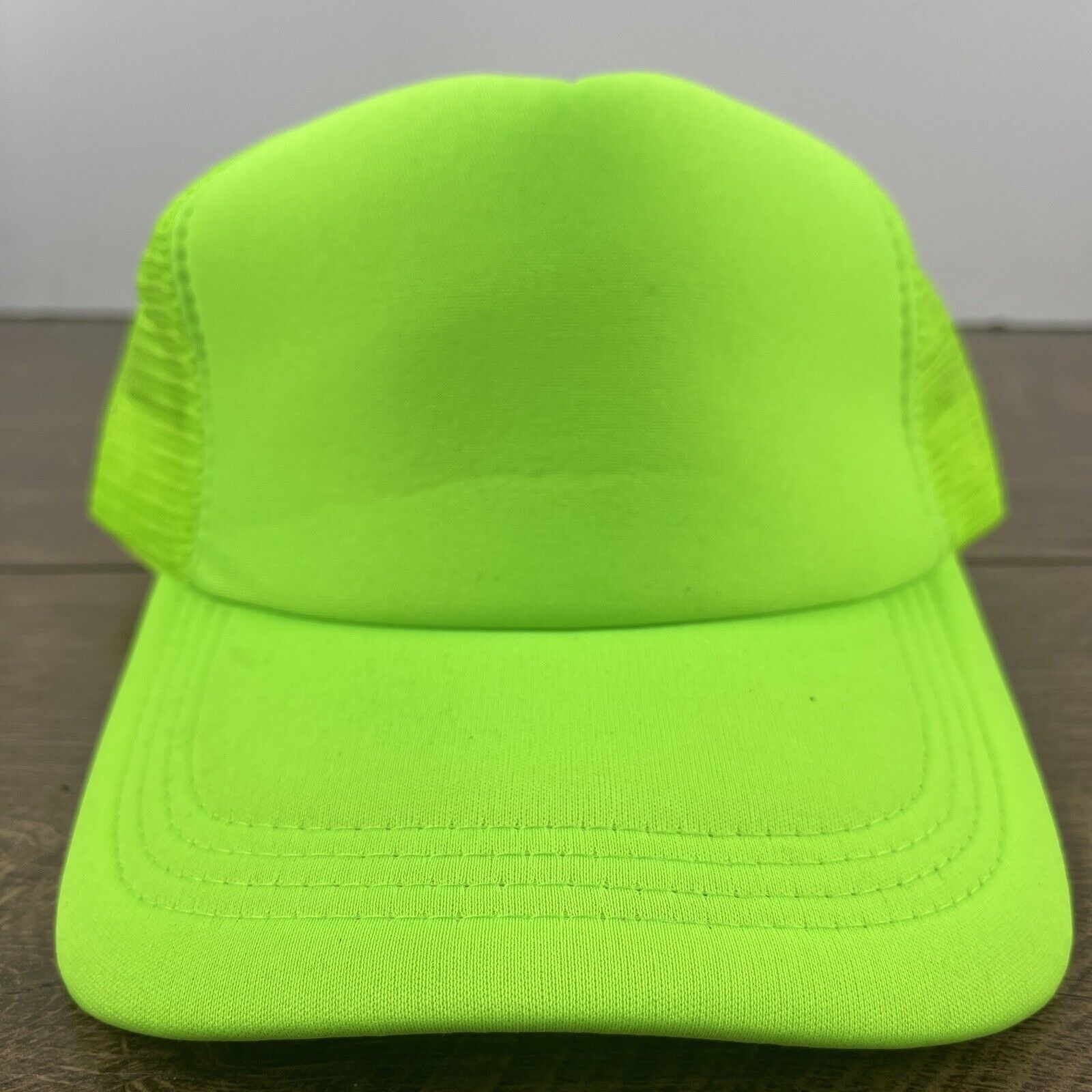 Other Neon Green Hat Adjustable Adult Size Hat Green Cap Size ONE SIZE - 2 Thumbnail