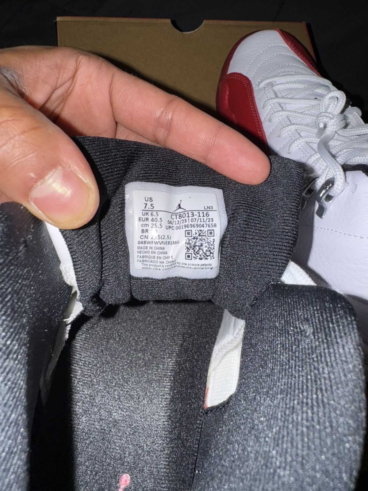 Jordan Brand Jordan 12 “Cherry” Size US 7.5 / EU 40-41 - 5 Thumbnail