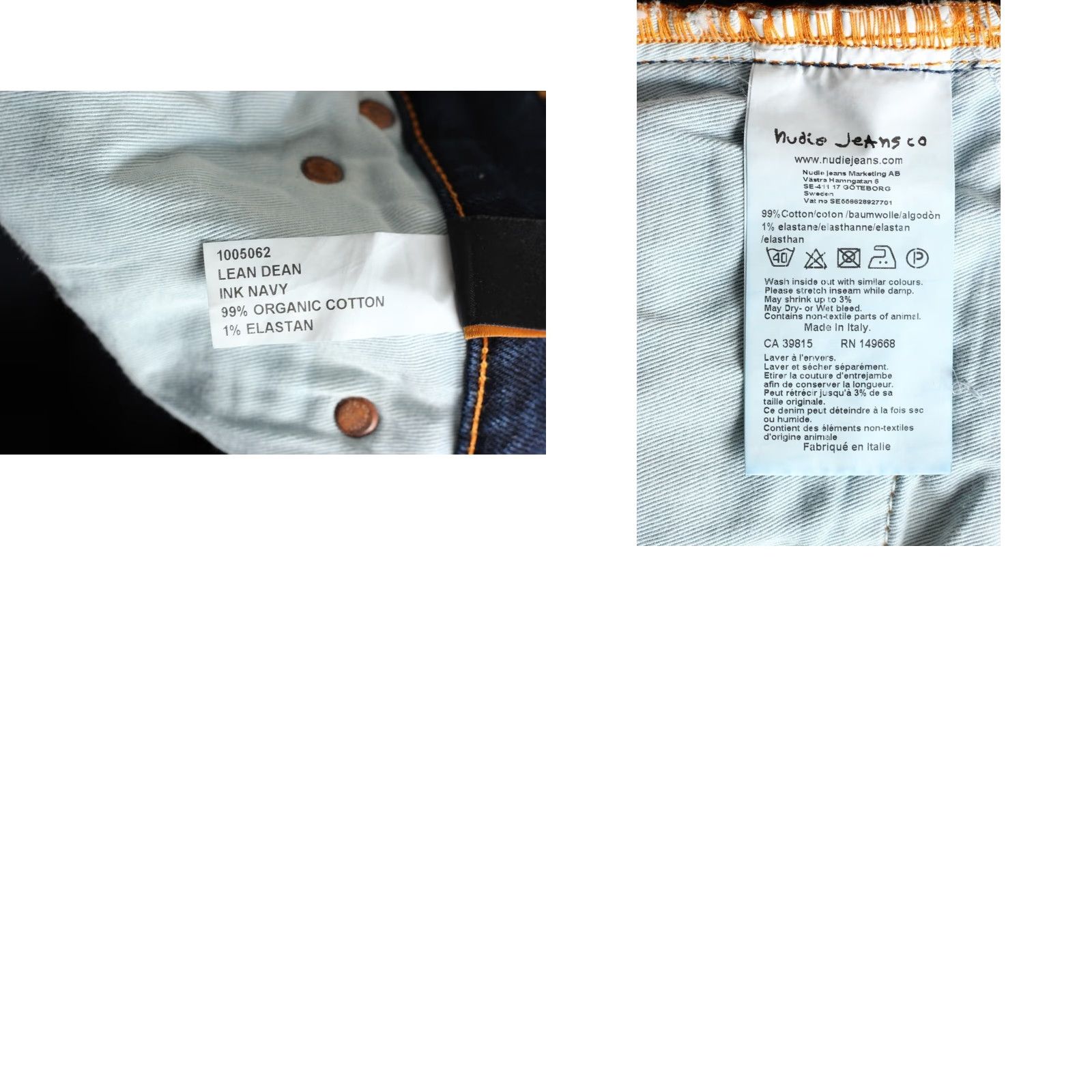 Nudie Jeans NUDIE Jeans LEAN DEAN Ink Navy Jeans Men Slim Tapered 28x32 5-Pocket Denim Stretch Mid Rise Blue Size US 28 / EU 44 - 8 Thumbnail