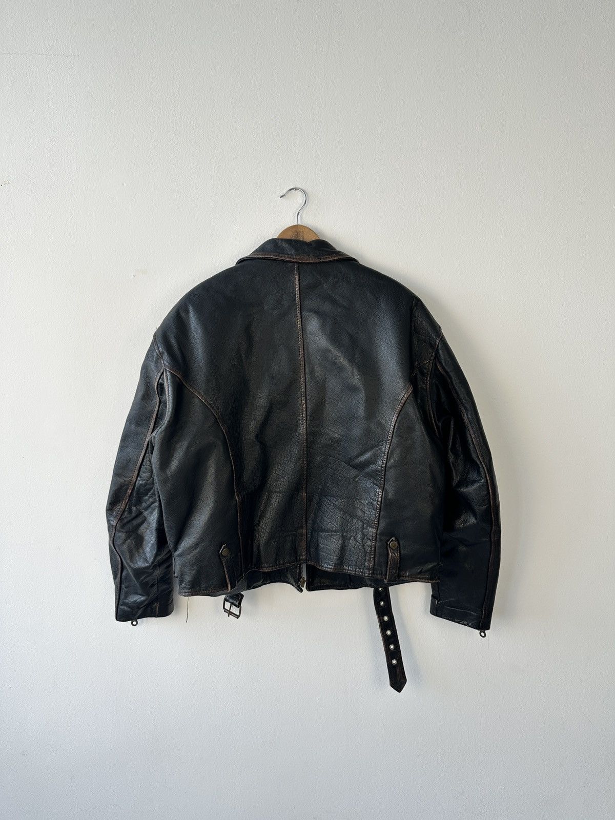 Leather RARE Newport World Cup 1994 Leather Biker Jacket Distressed Size US XL / EU 56 / 4 - 17 Thumbnail