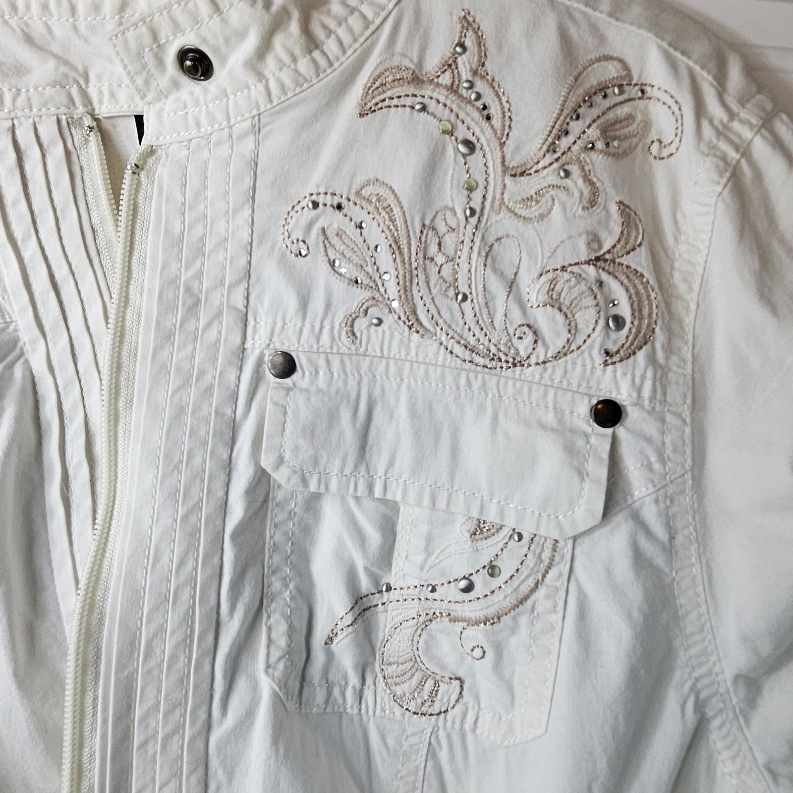 Other Lane Bryant Embellished Lightweight Jacket Sz. 18 Ivory Size XXL / US 16-18 / IT 52-54 - 5 Thumbnail
