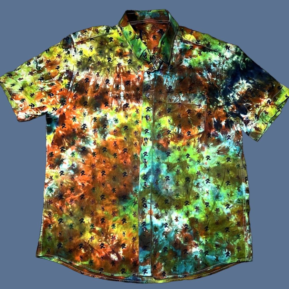 Vintage Grateful Dead Men's Button-Up Shirt Short-Sleeve Tie Dye Blue M Size US M / EU 48-50 / 2 - 1 Thumbnail