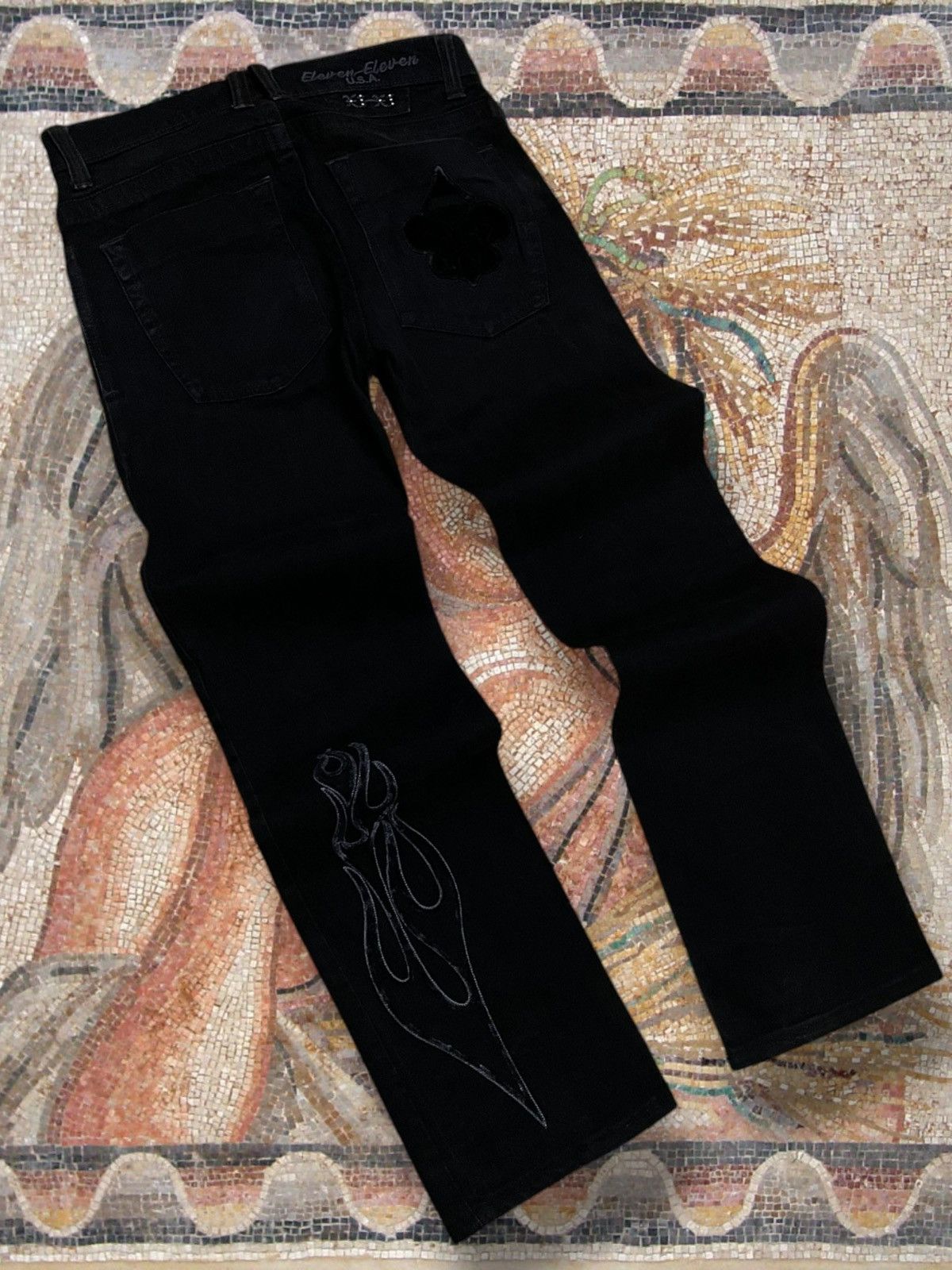 Japanese Brand Vintage 1990s Designer Eleven Eleven Usa Tribal Witch Denim Size US 30 / EU 46 - 9 Thumbnail