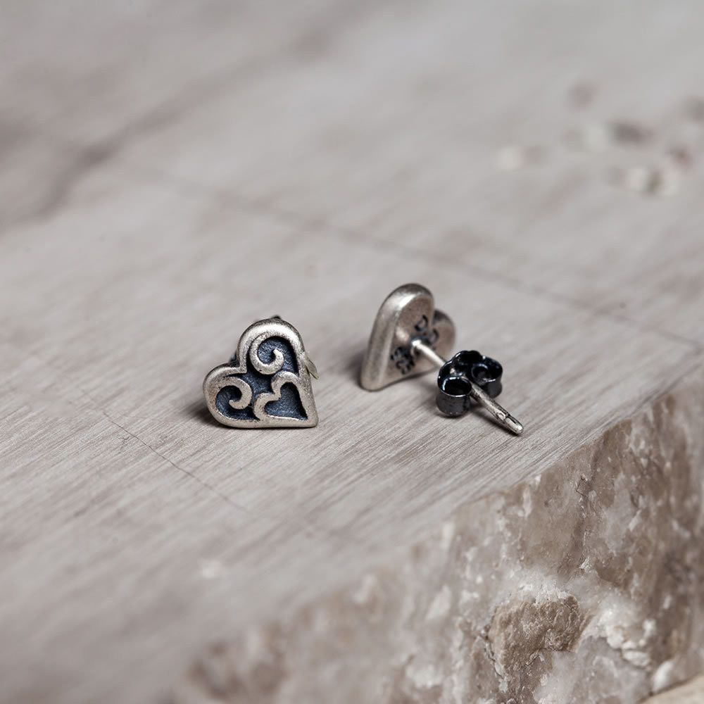 Jewelry Heart New Trend Earrings One Pairs Chrome Jewelry Size ONE SIZE - 2 Thumbnail