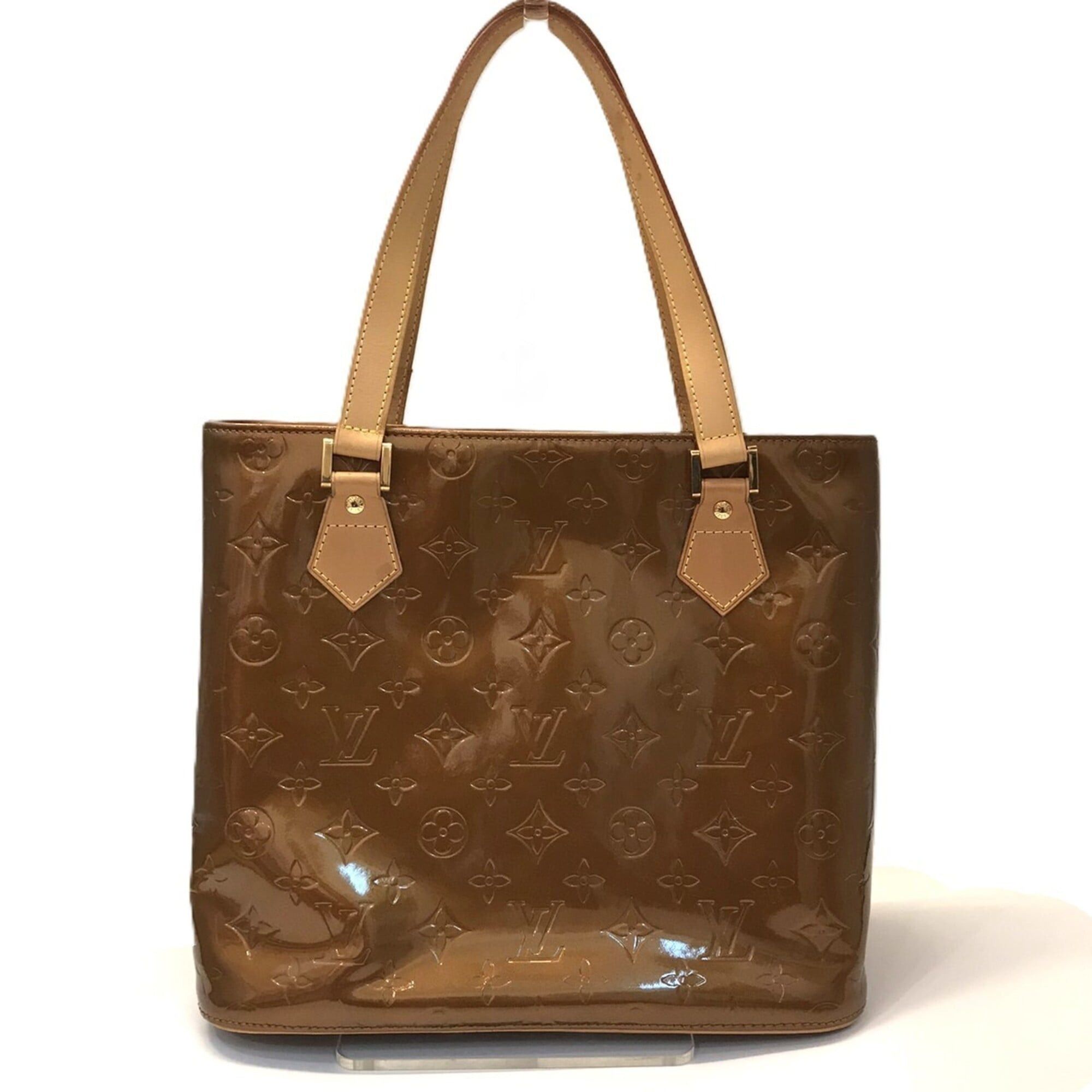 Louis Vuitton Louis Vuitton Houston Handbag, Monogram Vernis Brown Gold Patent Leather M91122 LOUIS VUITTON Size ONE SIZE - 1 Thumbnail