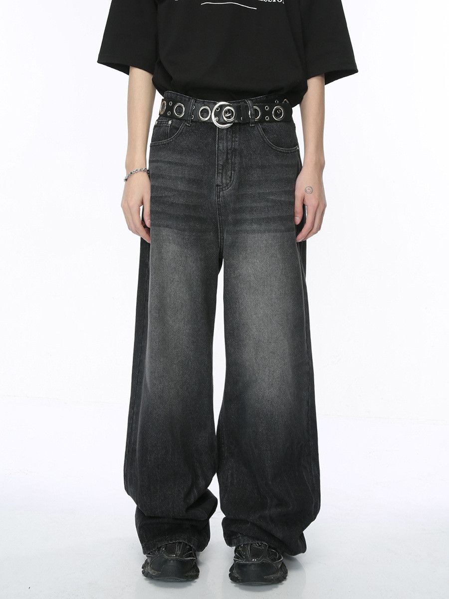 Japanese Brand Men's vintage distressed washed straight wide-leg jeans Size US 32 / EU 48 - 1 Thumbnail